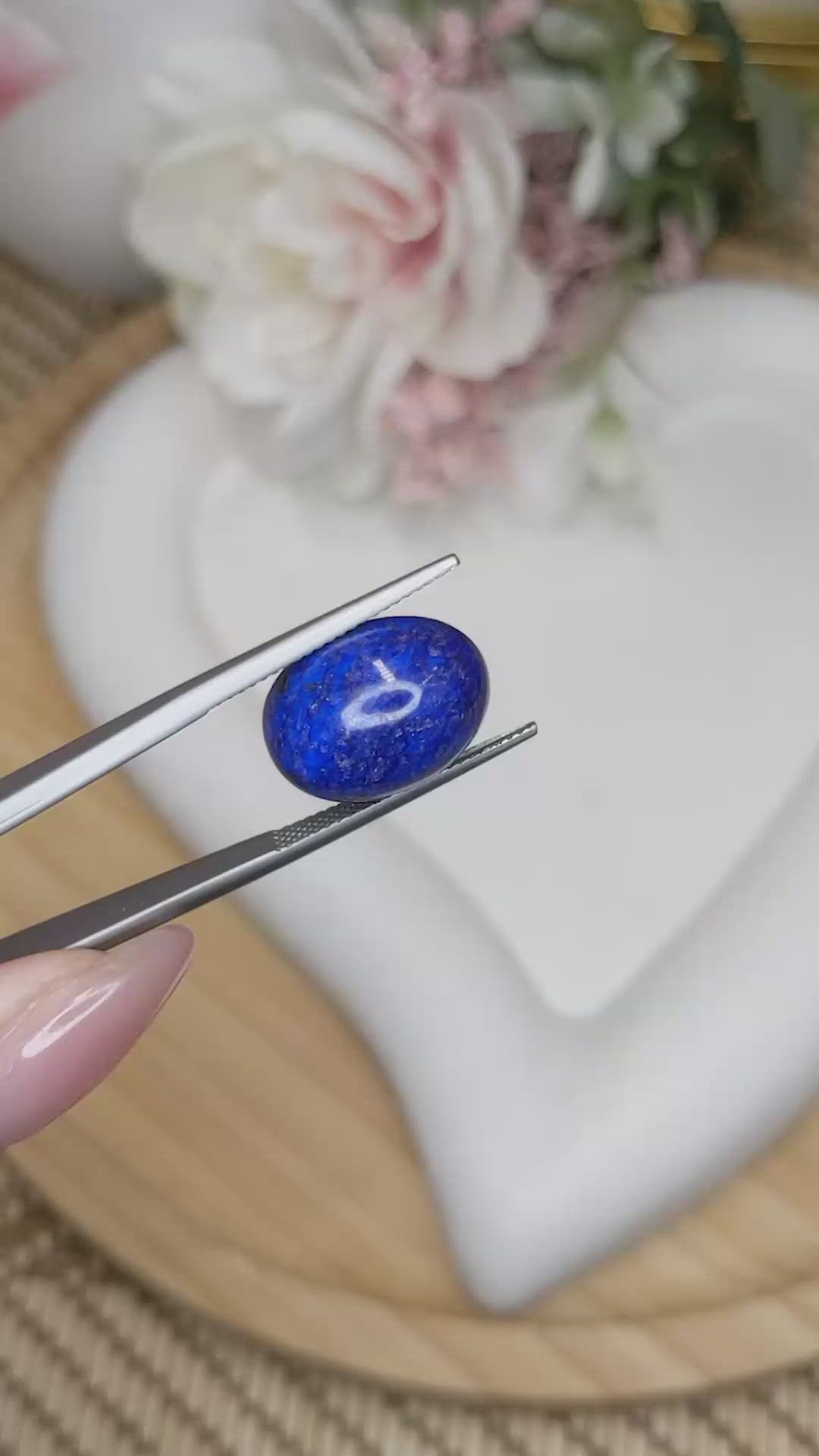 10.98 Ct. Cabochon Lapis from Afghanistan Size Video