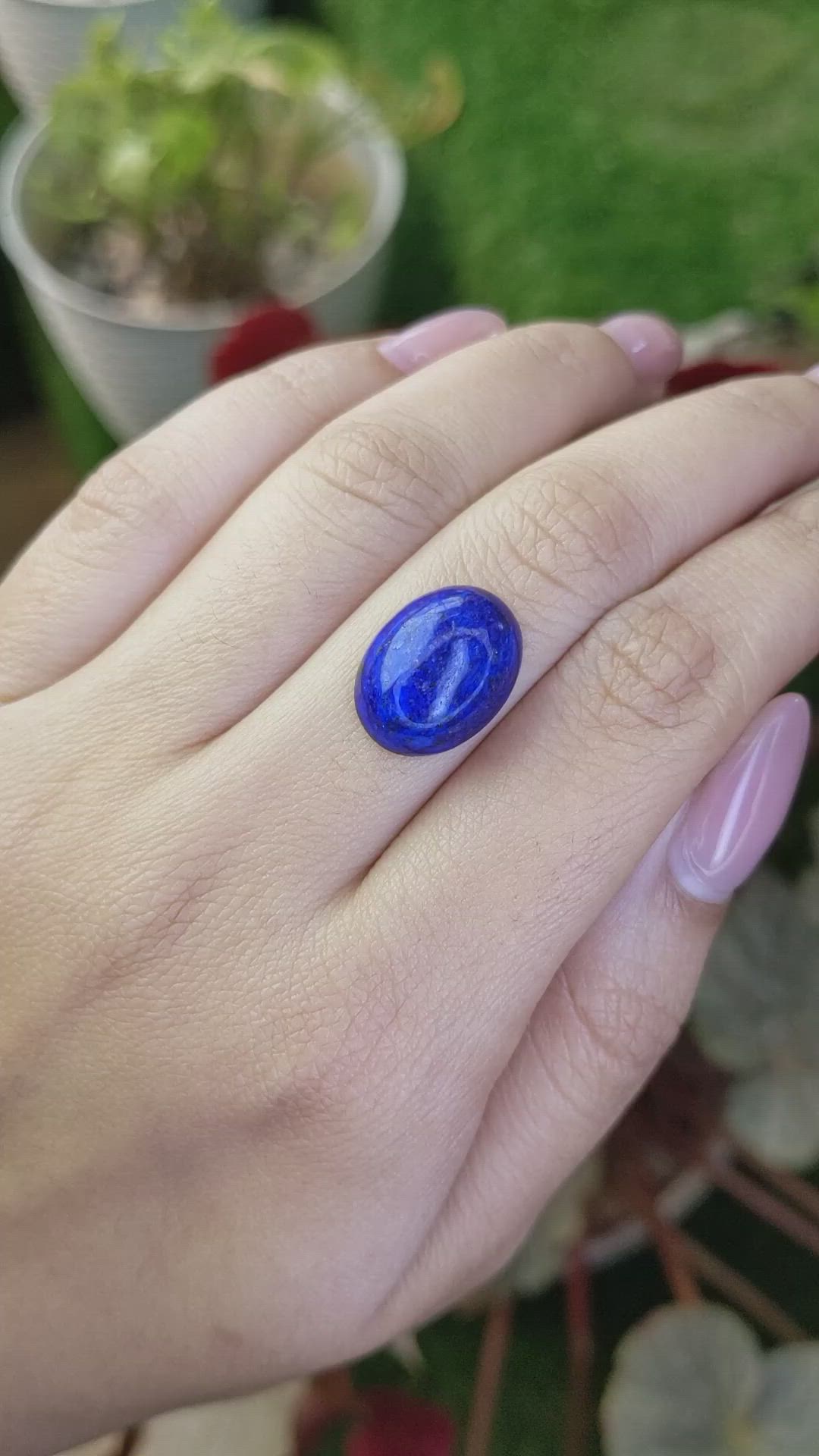 10.98 Ct. Cabochon Lapis from Afghanistan Size Video