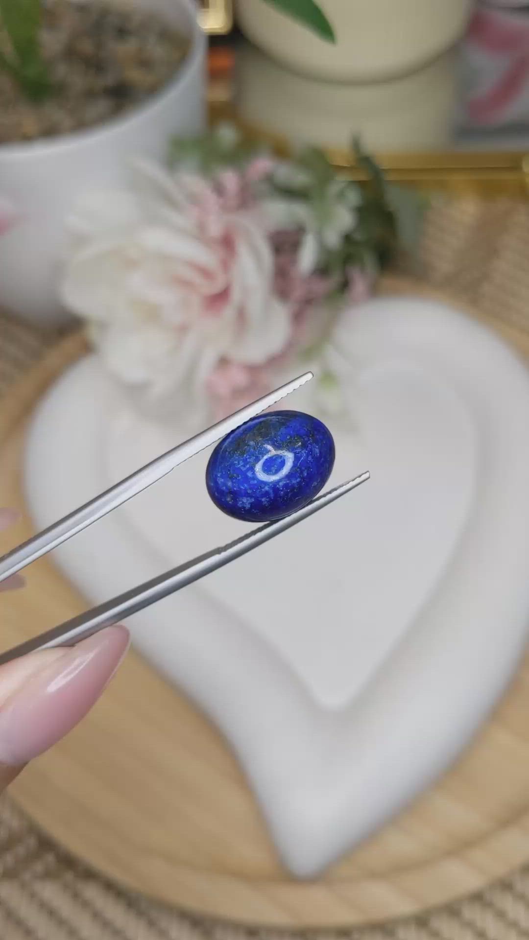 12.16 Ct. Cabochon Lapis from Afghanistan Size Video