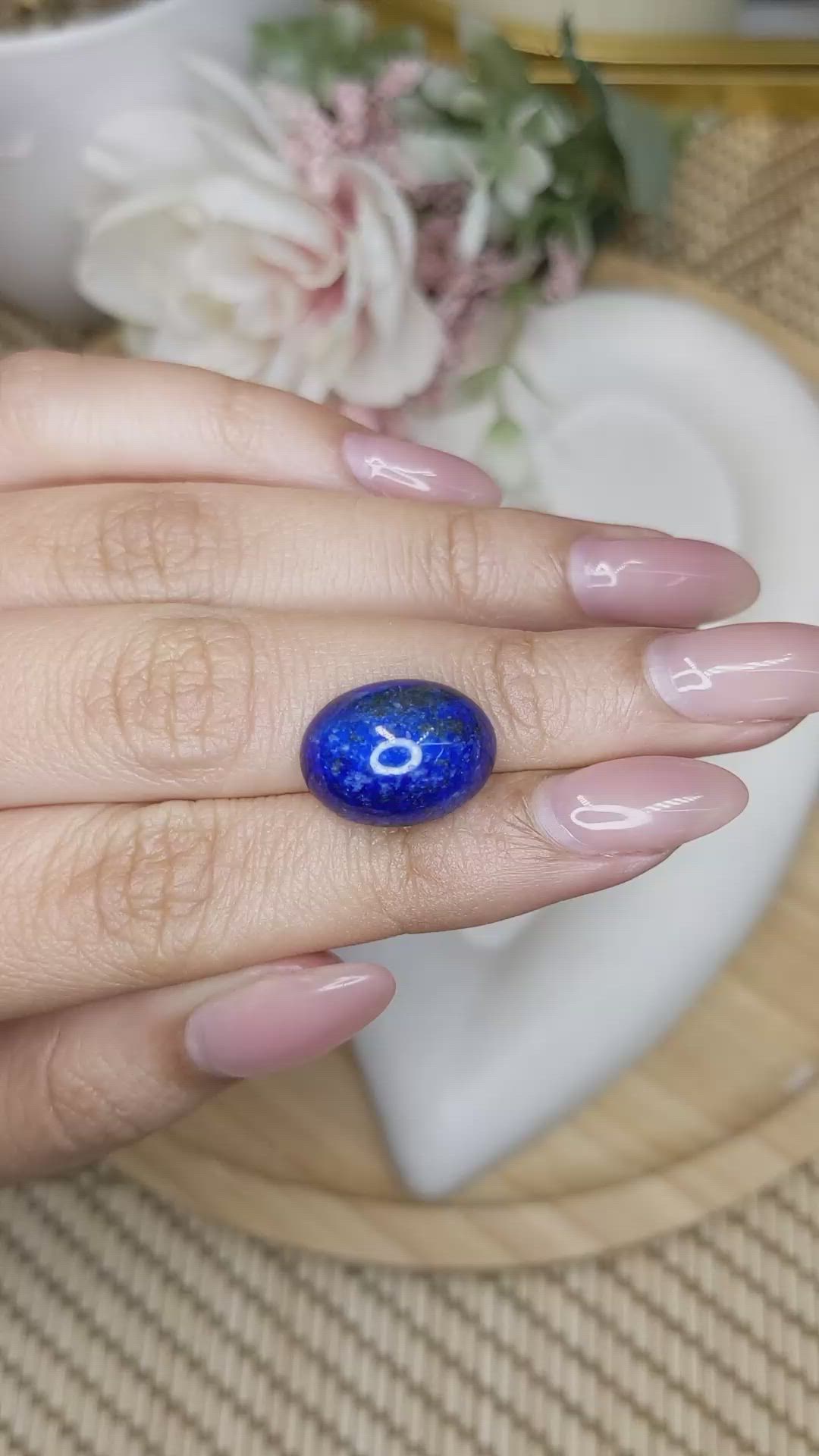 12.16 Ct. Cabochon Lapis from Afghanistan Size Video