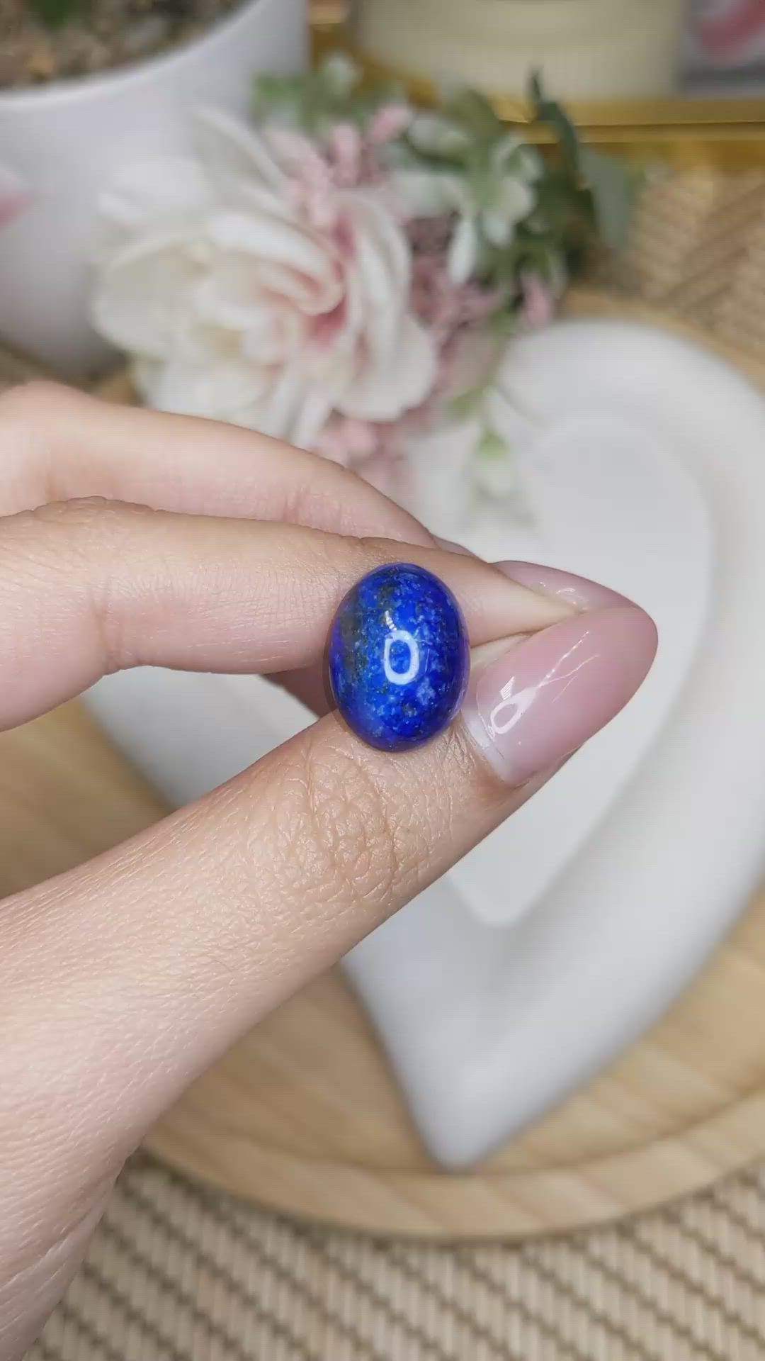 12.16 Ct. Cabochon Lapis from Afghanistan Size Video