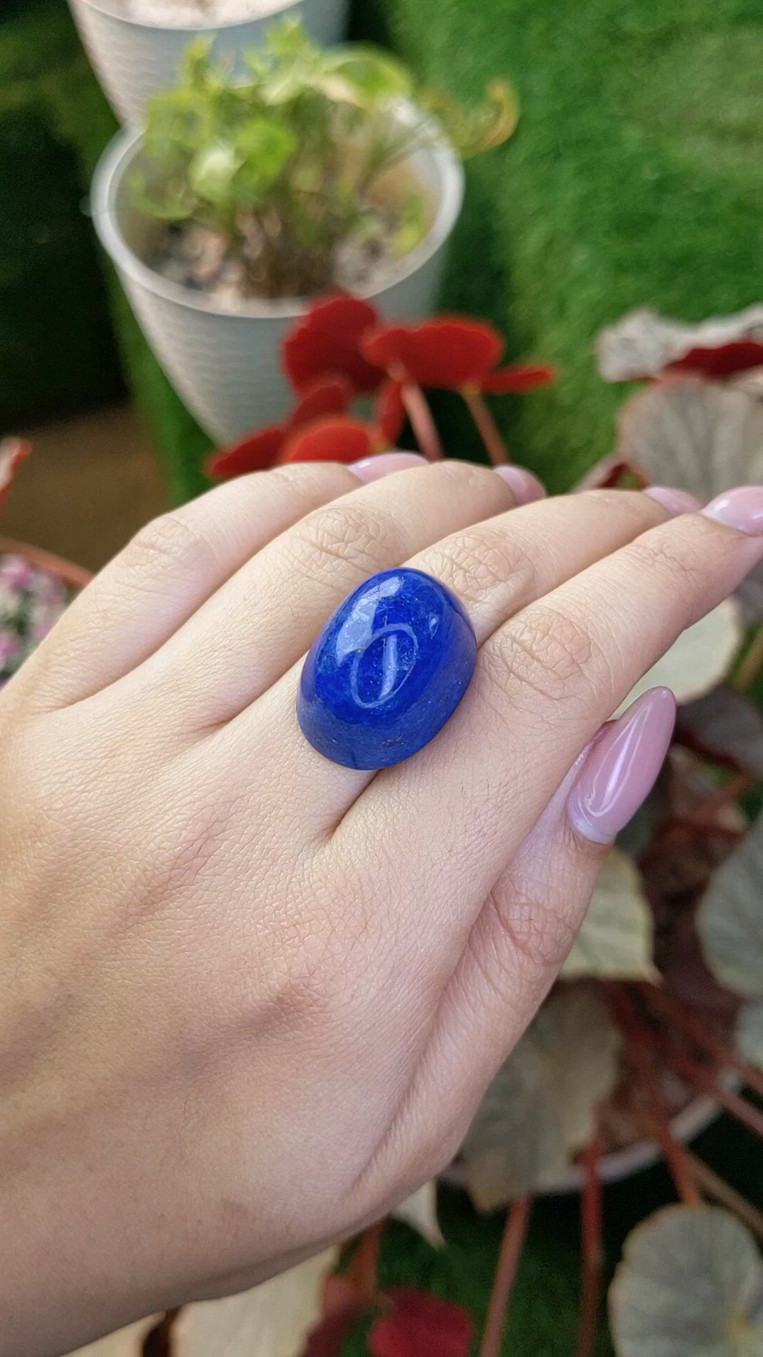 52.79 Ct. Cabochon Lapis from Afghanistan Size Video