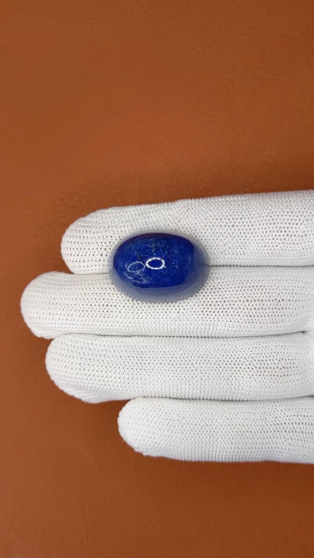 52.79 Ct. Cabochon Lapis from Afghanistan Size Video