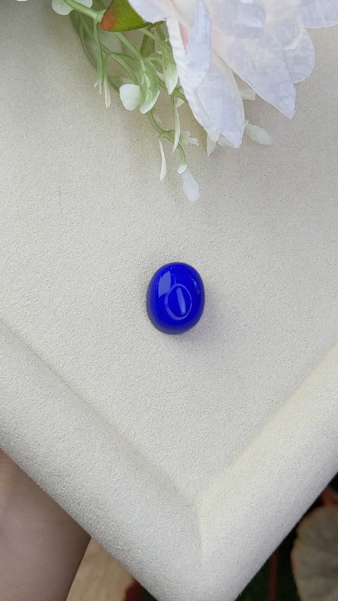 21.92 Ct. Cabochon Lapis from Afghanistan Size Video