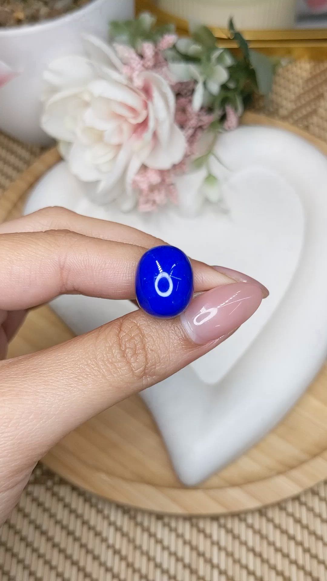 21.92 Ct. Cabochon Lapis from Afghanistan Size Video
