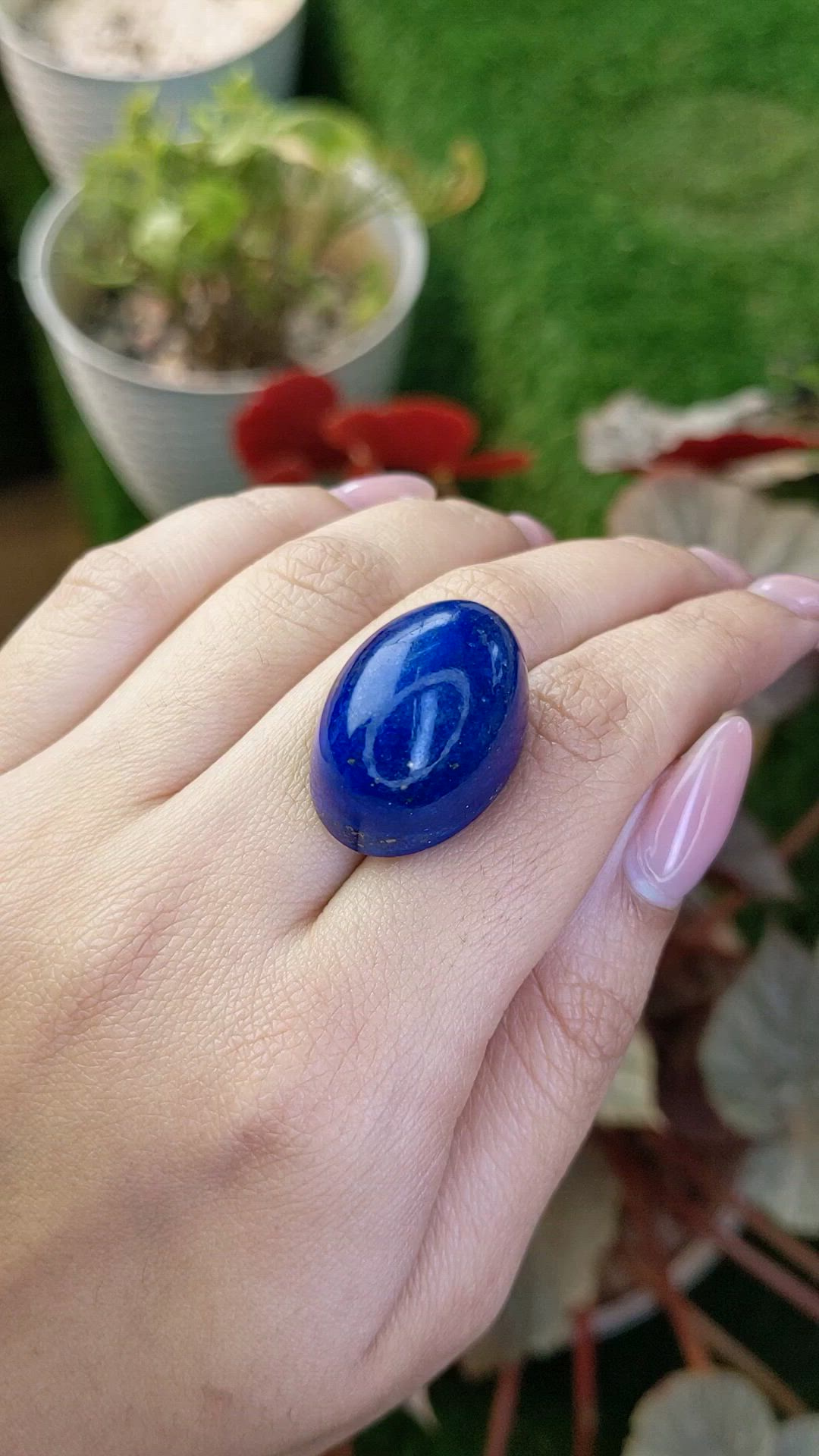 58.45 Ct. Cabochon Lapis from Afghanistan Size Video