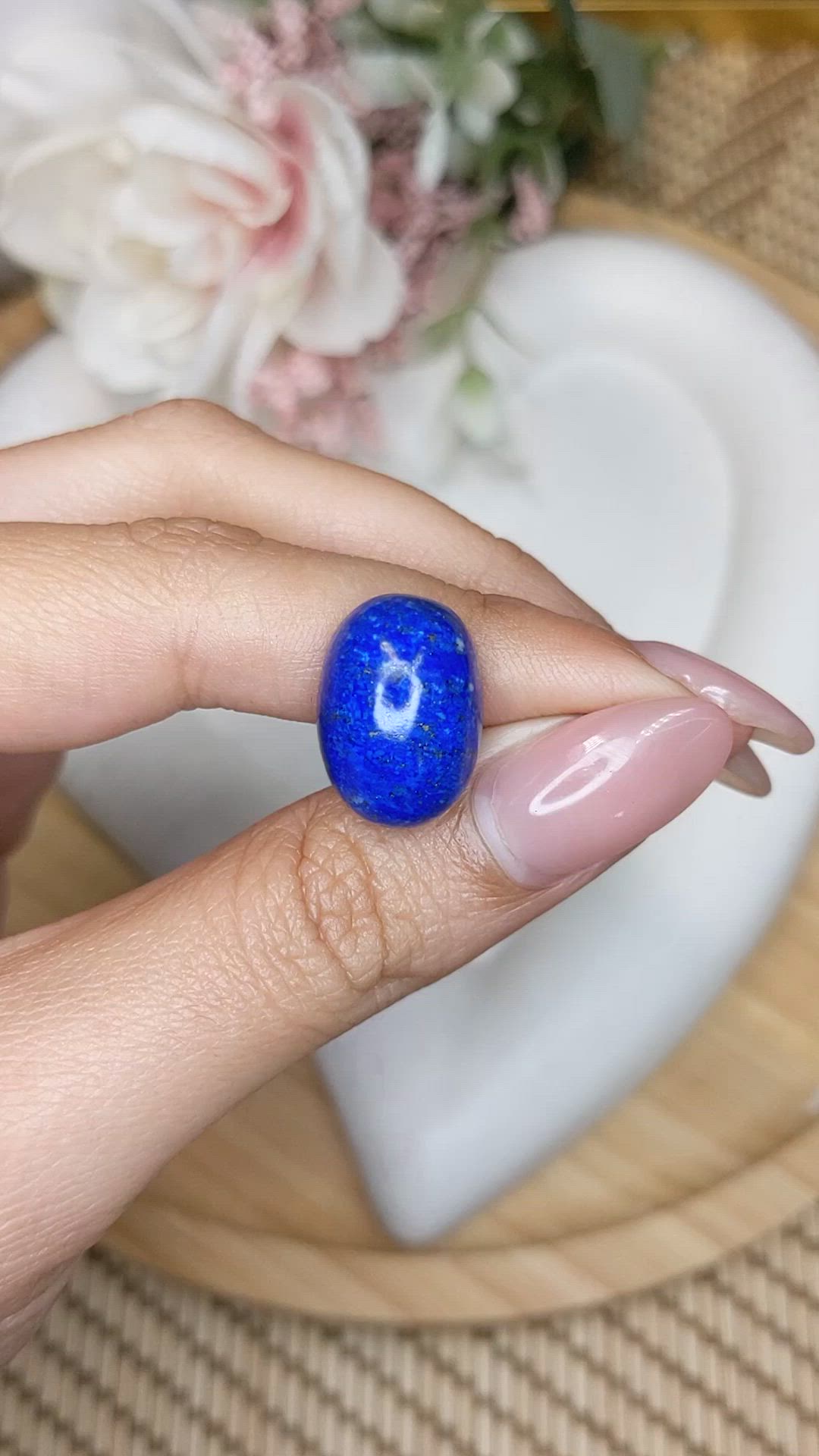 16.73 Ct. Cabochon Lapis from Afghanistan Size Video