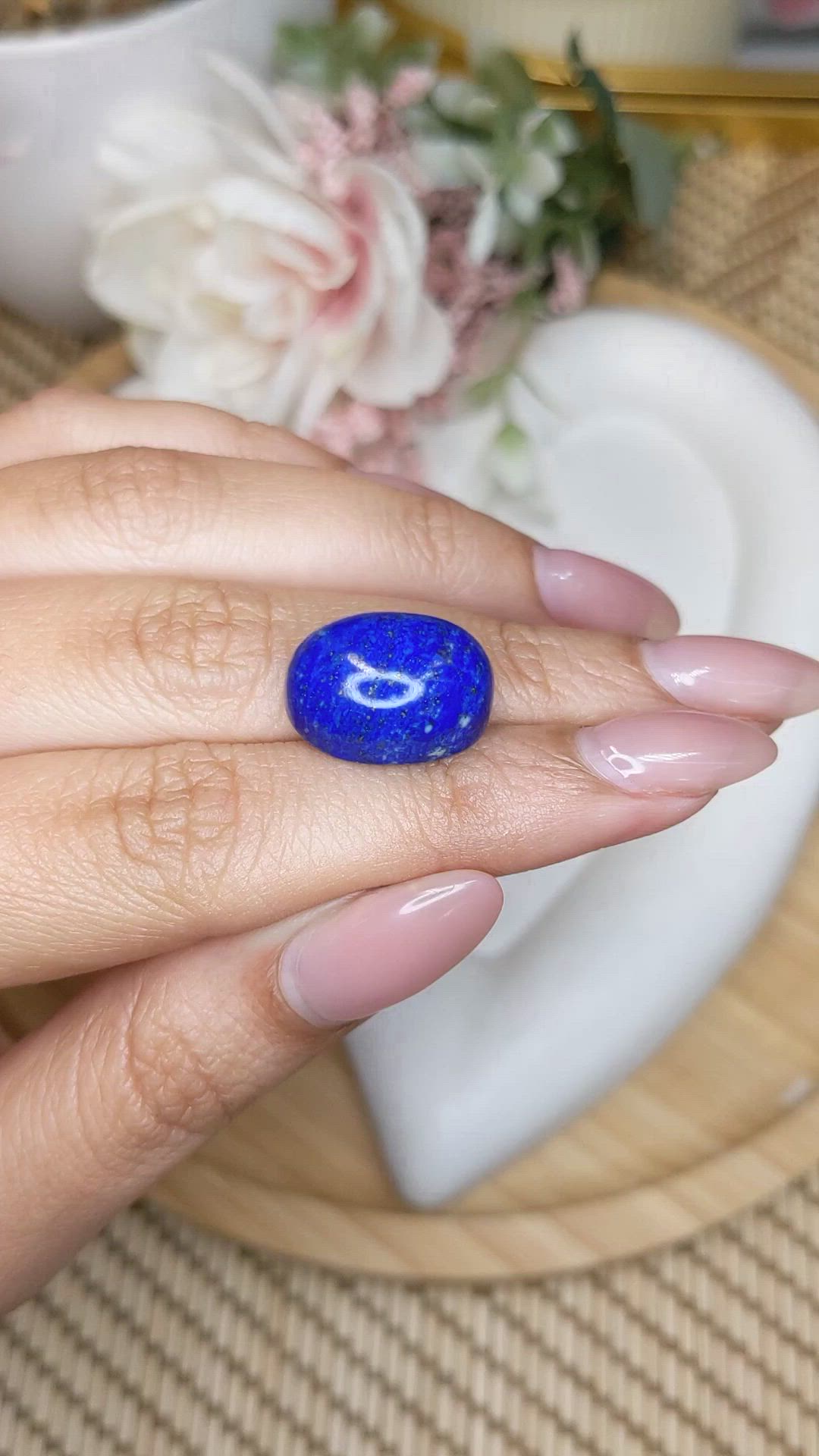 16.73 Ct. Cabochon Lapis from Afghanistan Size Video