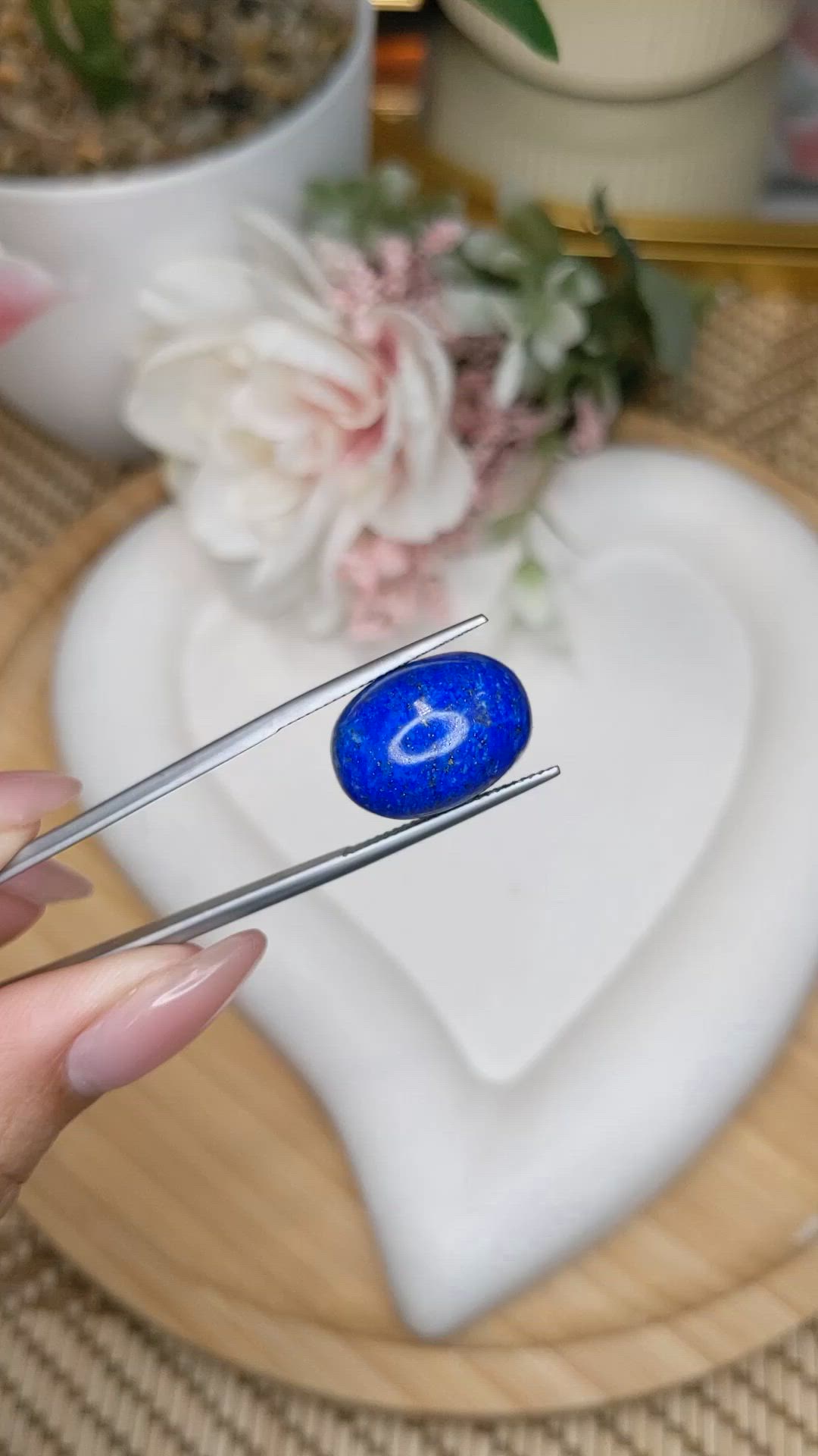 16.73 Ct. Cabochon Lapis from Afghanistan Size Video