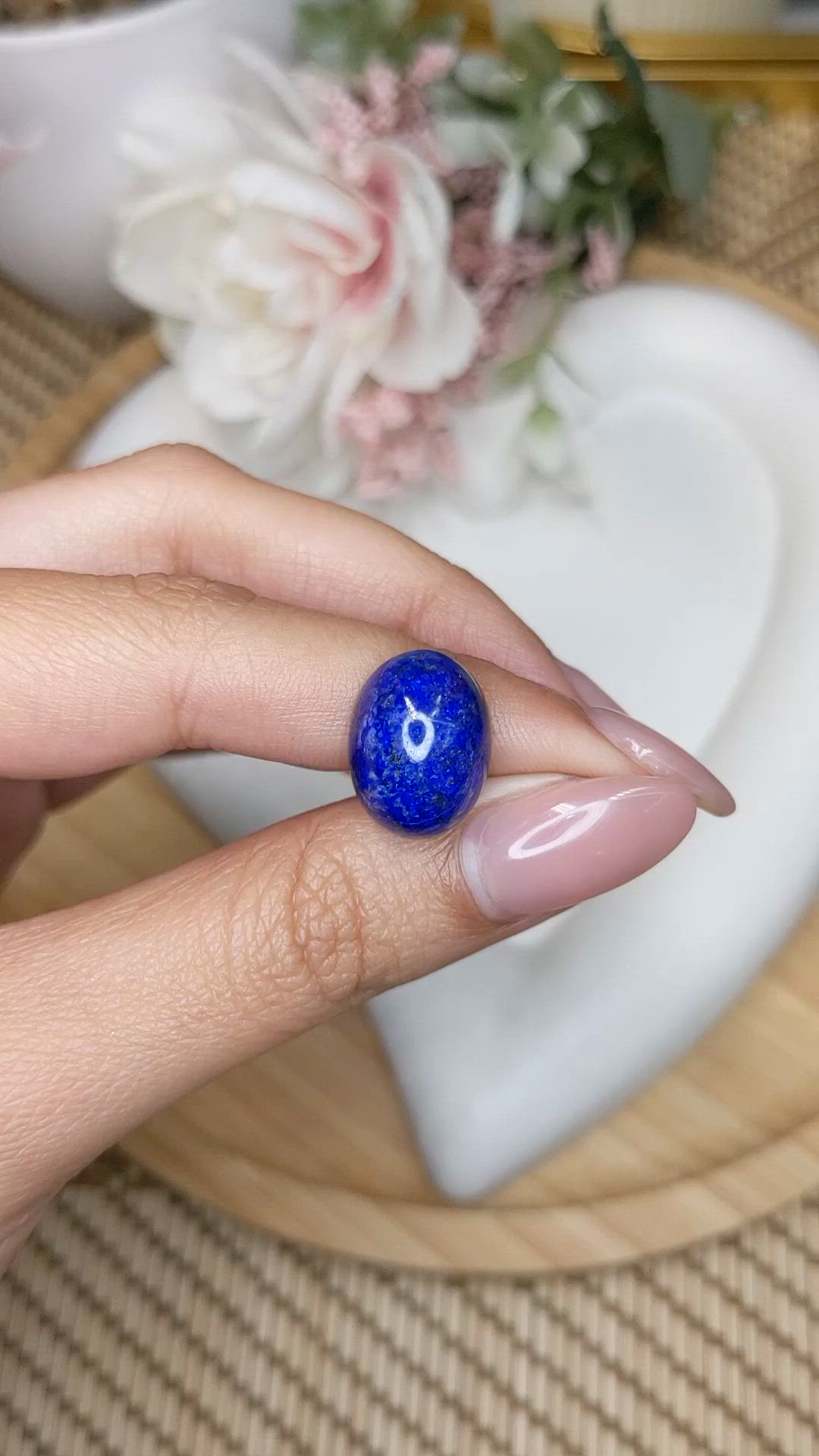 12.70 Ct. Cabochon Lapis from Afghanistan Size Video
