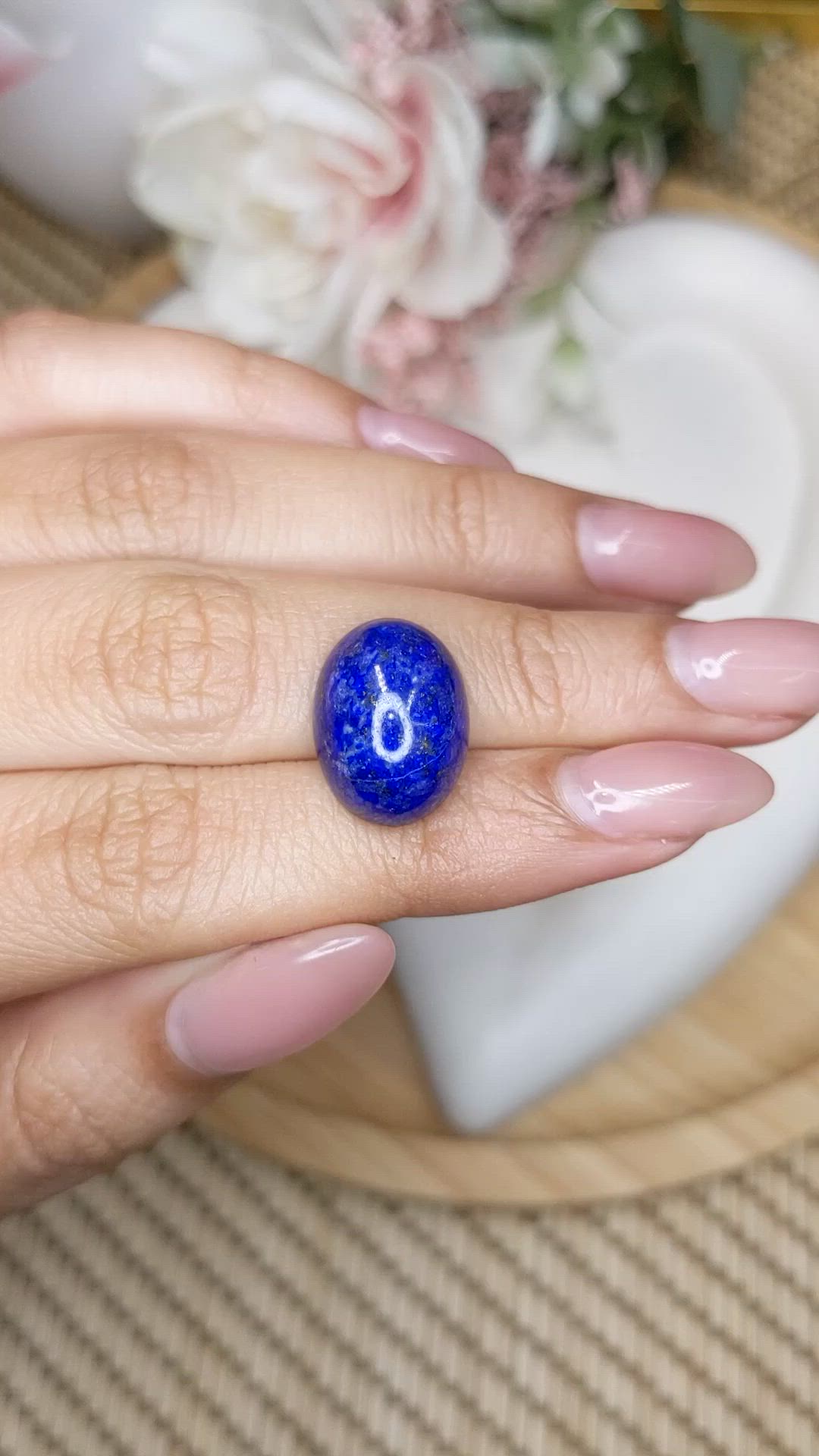 12.70 Ct. Cabochon Lapis from Afghanistan Size Video