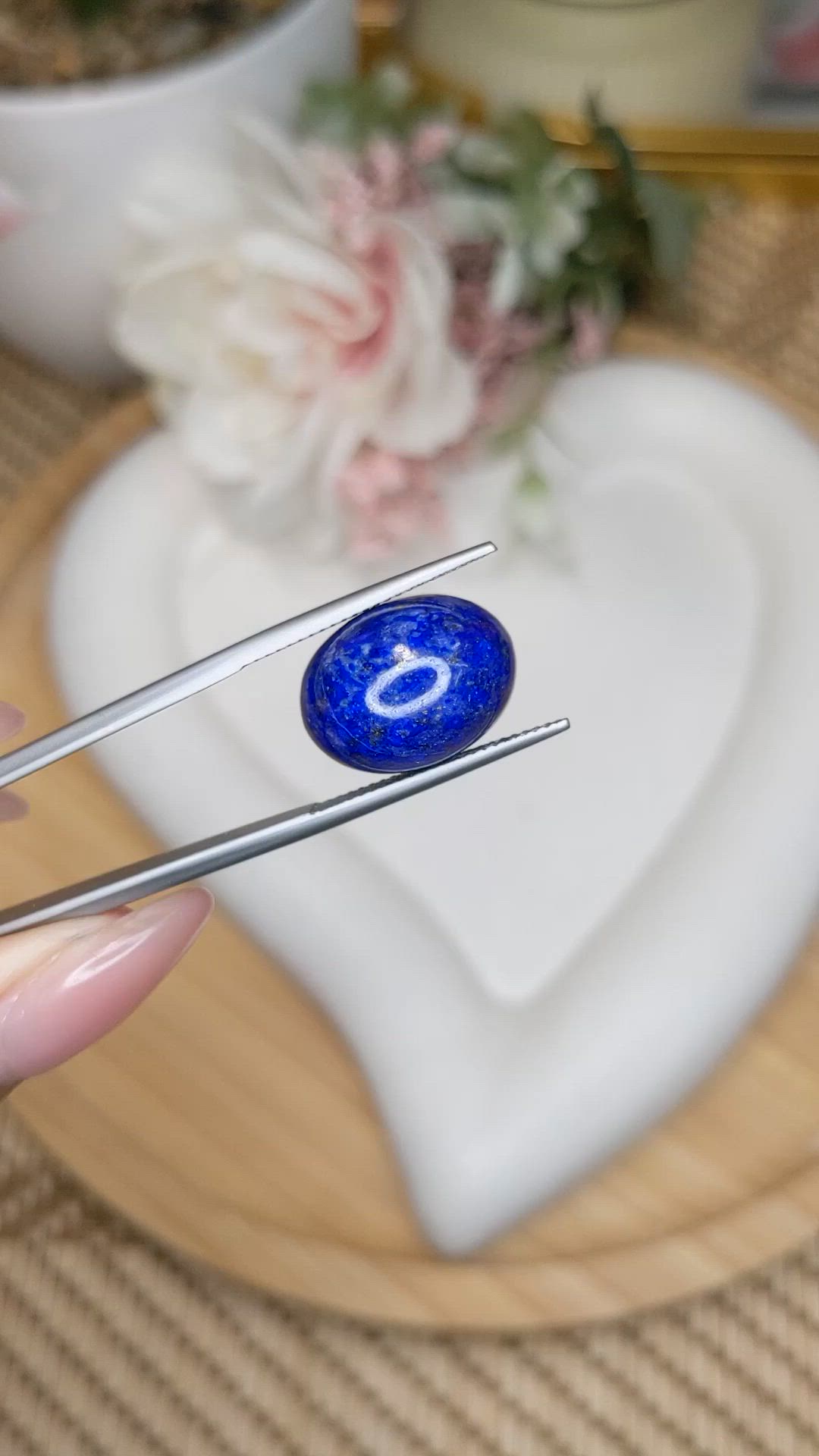 12.70 Ct. Cabochon Lapis from Afghanistan Size Video