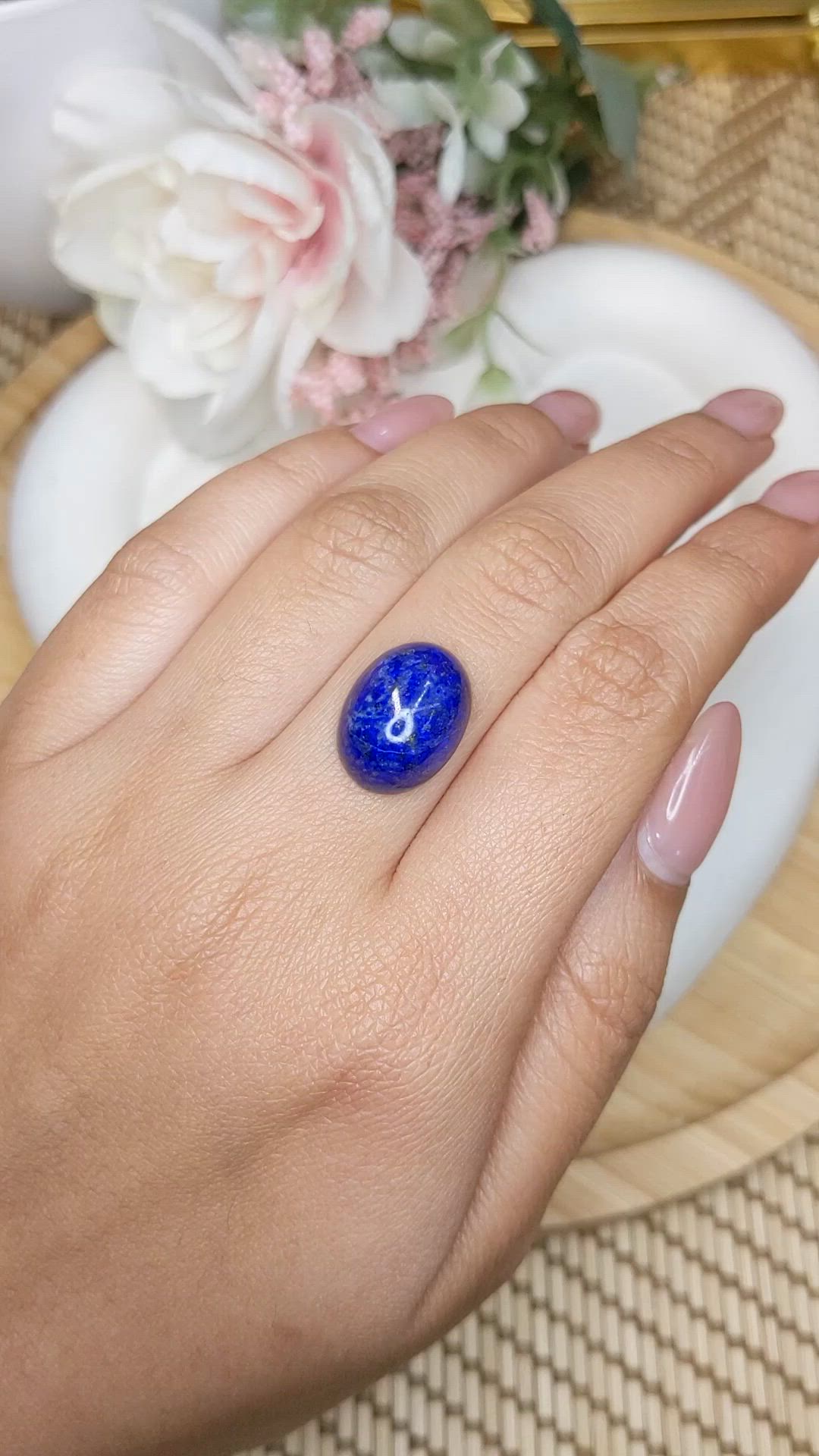 12.70 Ct. Cabochon Lapis from Afghanistan Size Video