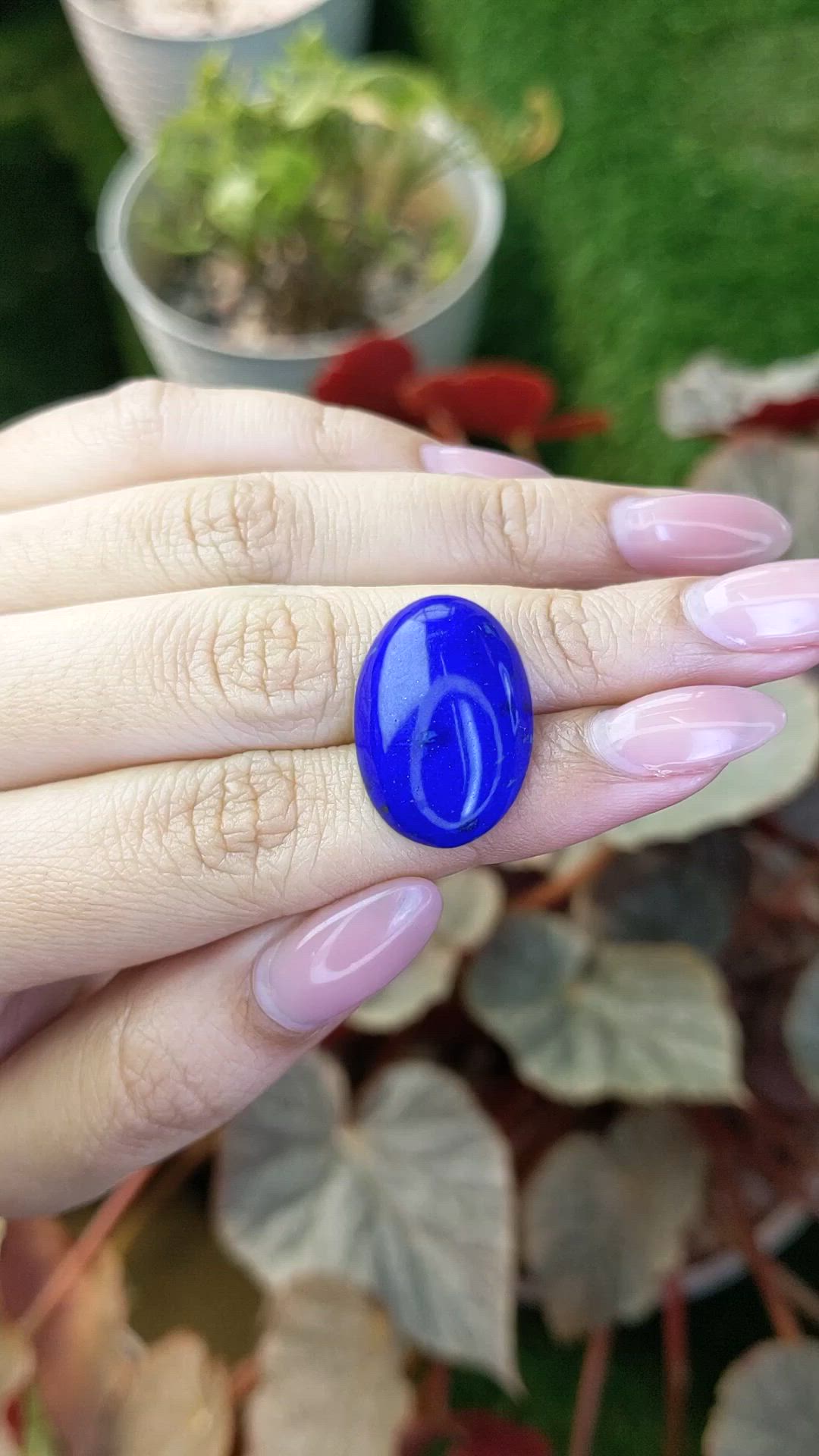 15.91 Ct. Cabochon Lapis from Afghanistan Size Video