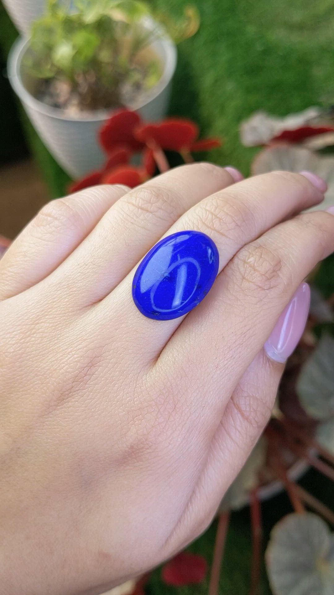 15.91 Ct. Cabochon Lapis from Afghanistan Size Video
