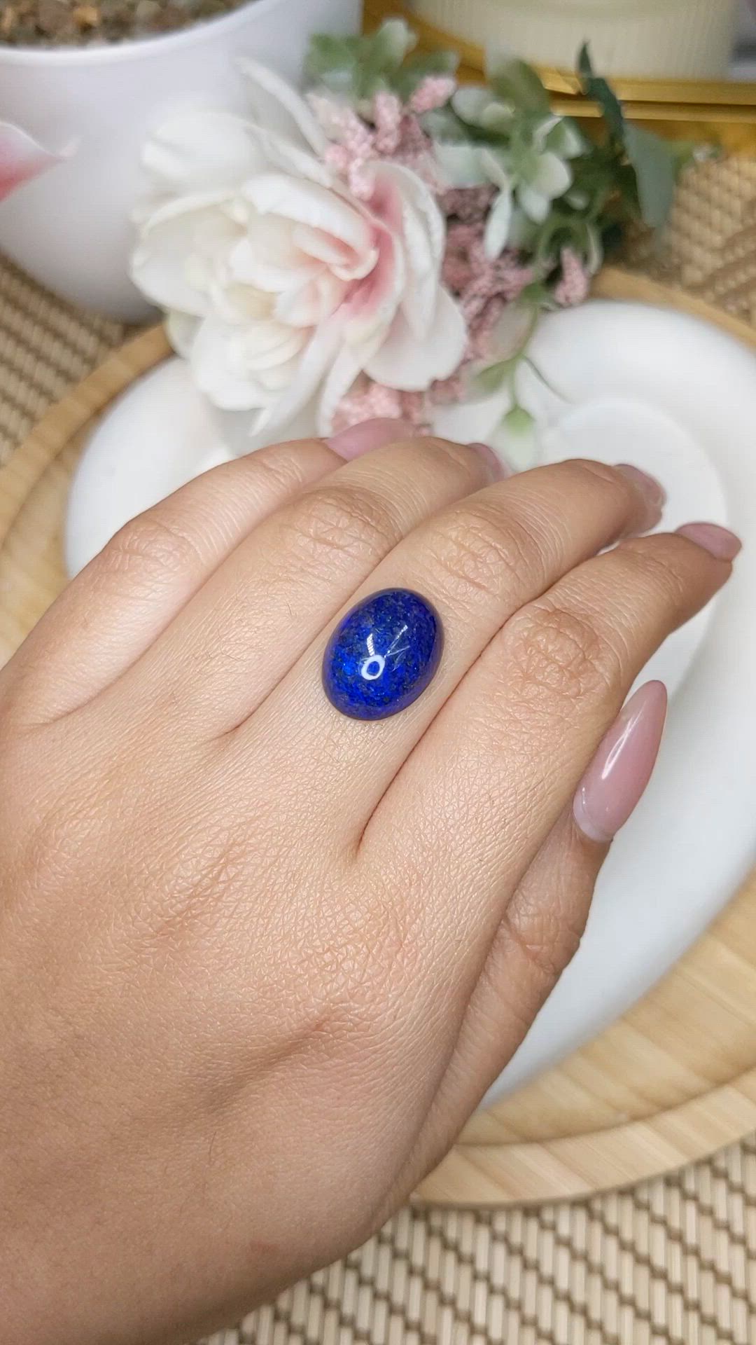 10.64 Ct. Cabochon Lapis from Afghanistan Size Video