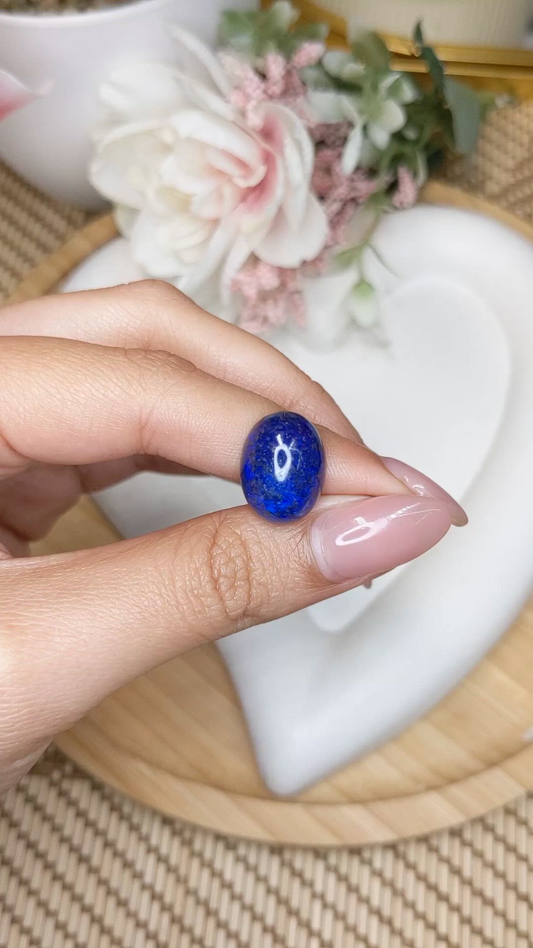 10.64 Ct. Cabochon Lapis from Afghanistan Size Video