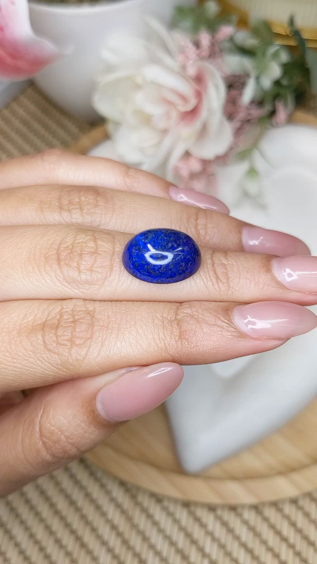 10.64 Ct. Cabochon Lapis from Afghanistan Size Video