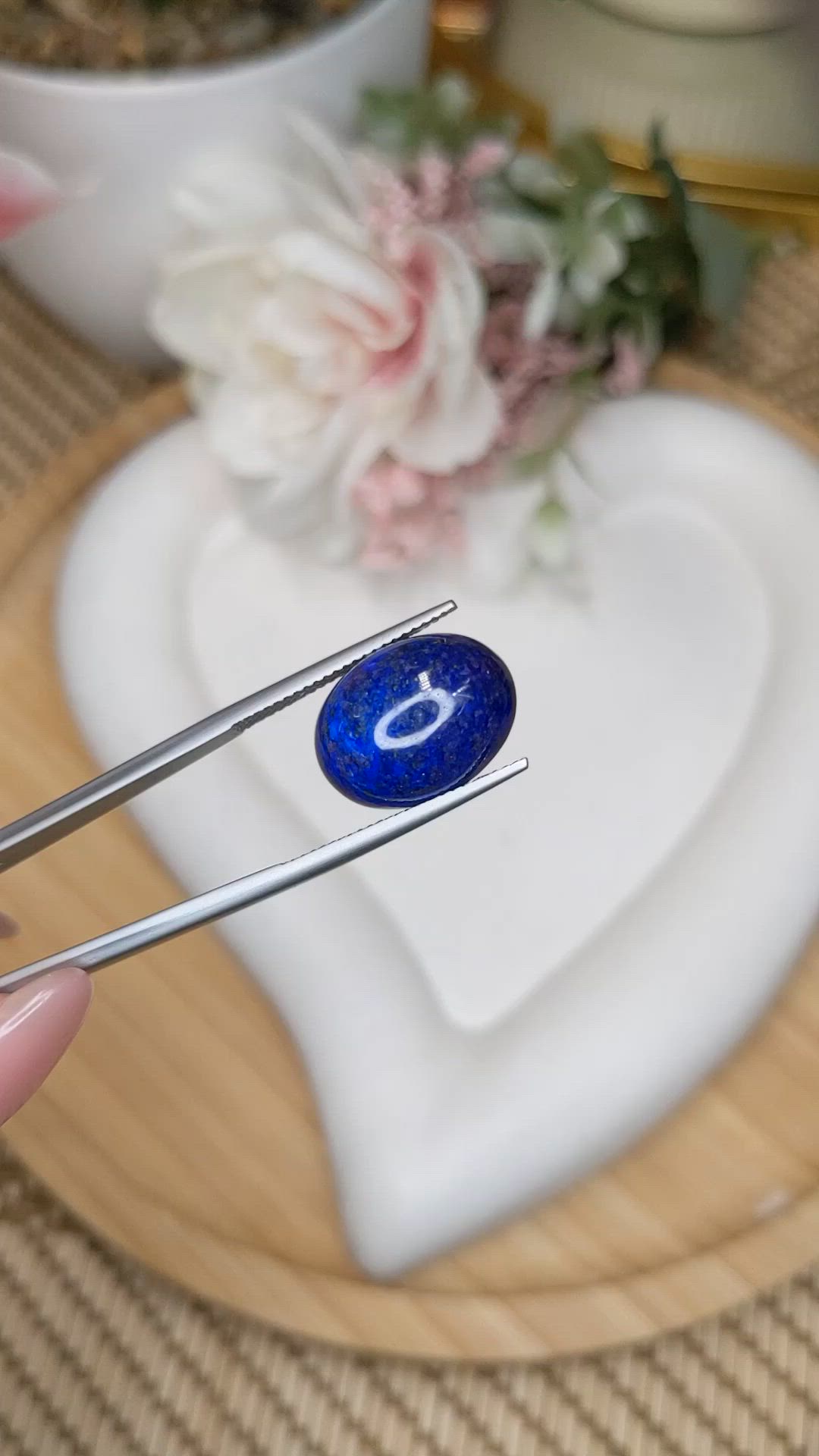 10.64 Ct. Cabochon Lapis from Afghanistan Size Video