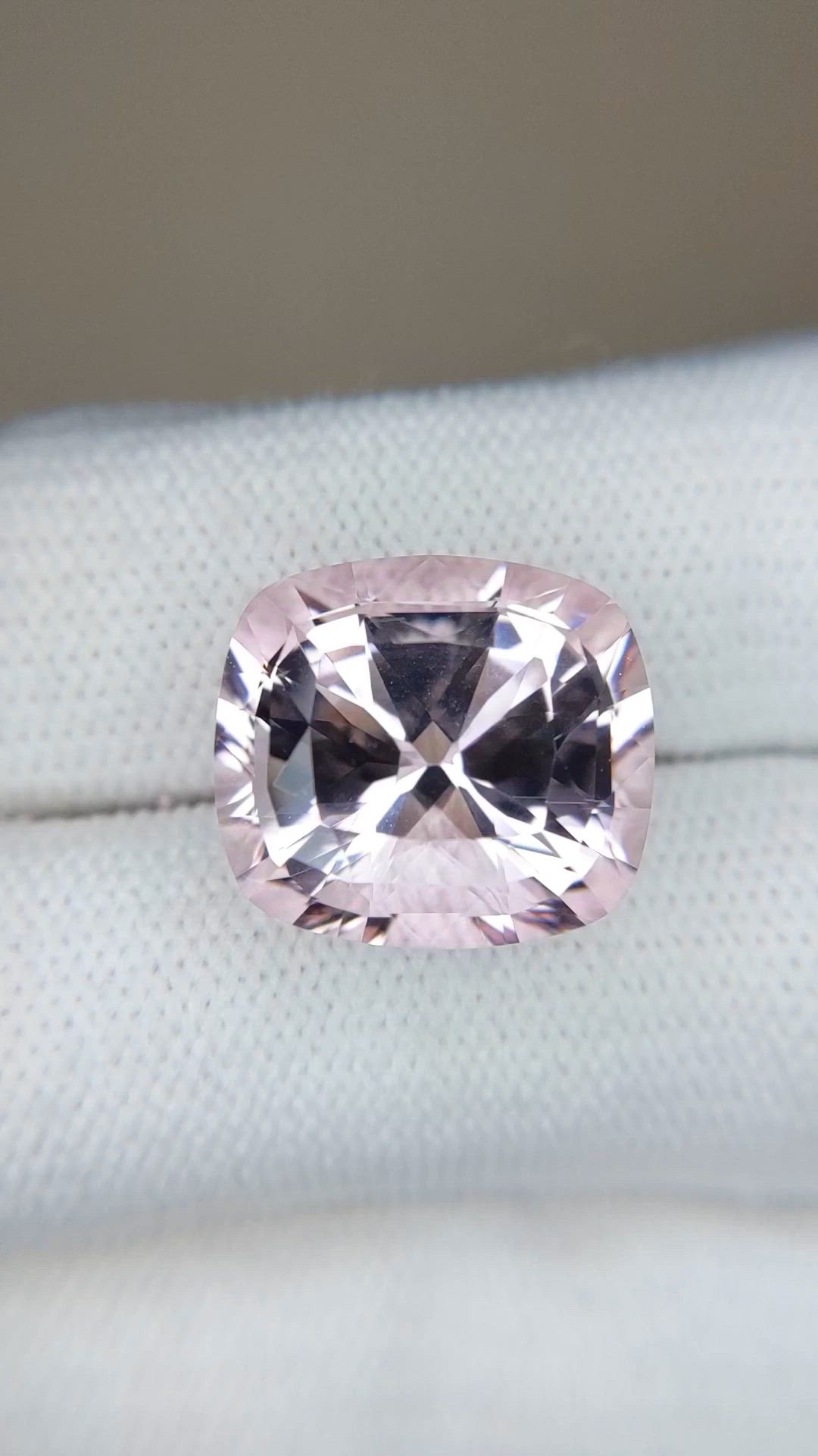 13.41 Ct. Pink Morganite from Brazil Size Video