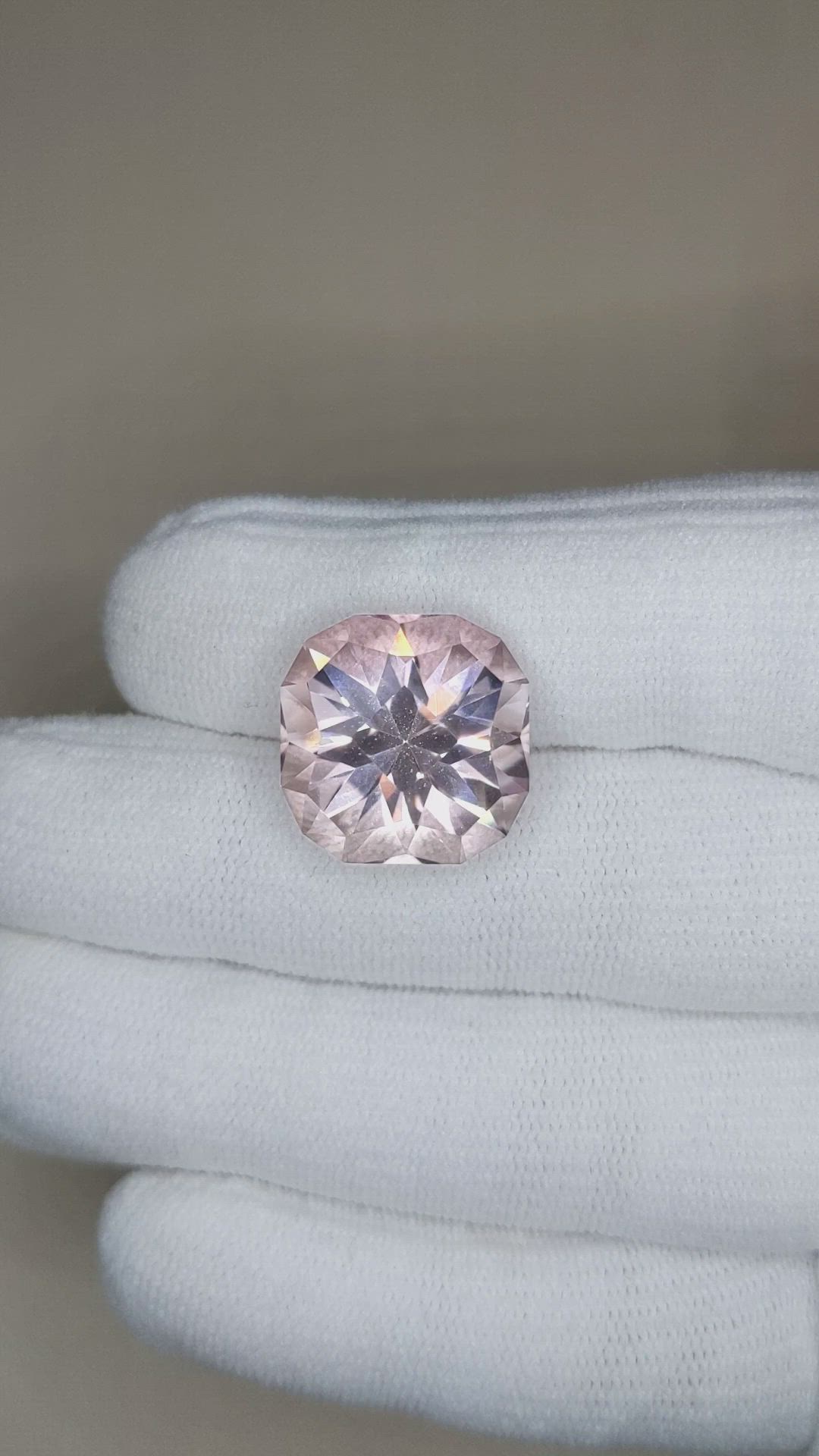 17.98 Ct. Peach Morganite from Brazil Size Video