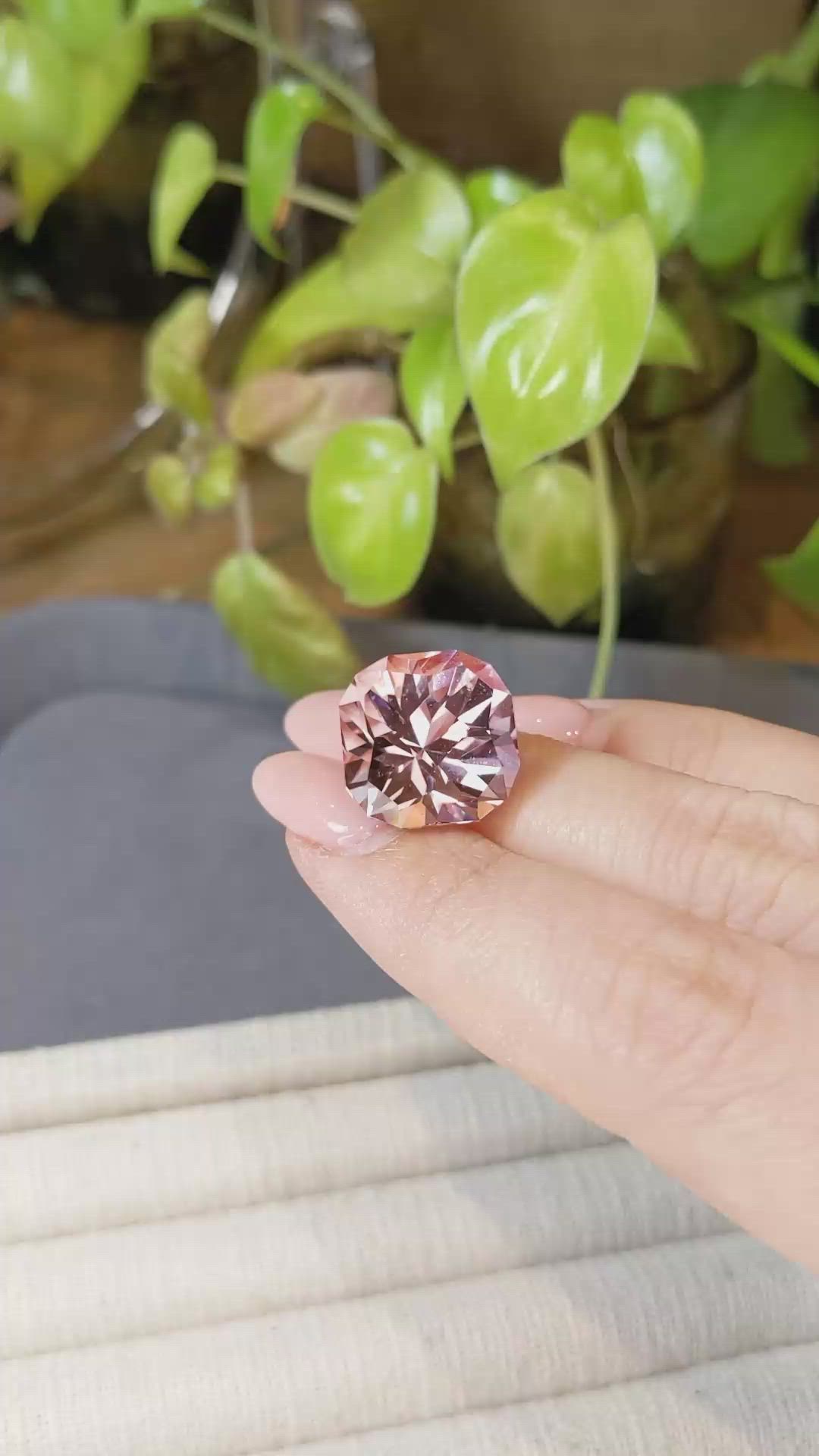 17.98 Ct. Peach Morganite from Brazil Size Video