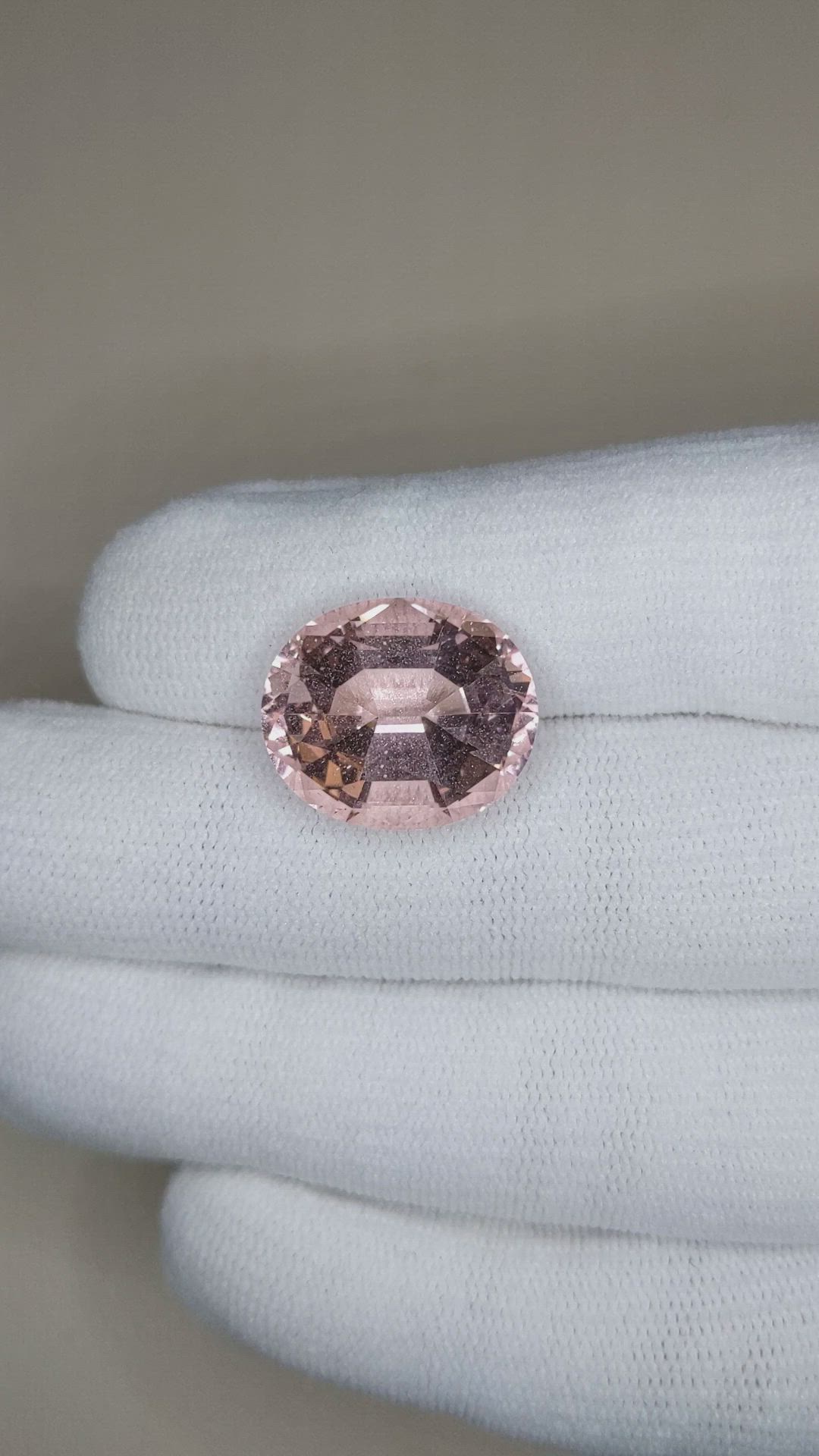 13.23 Ct. Peach Morganite from Brazil Size Video