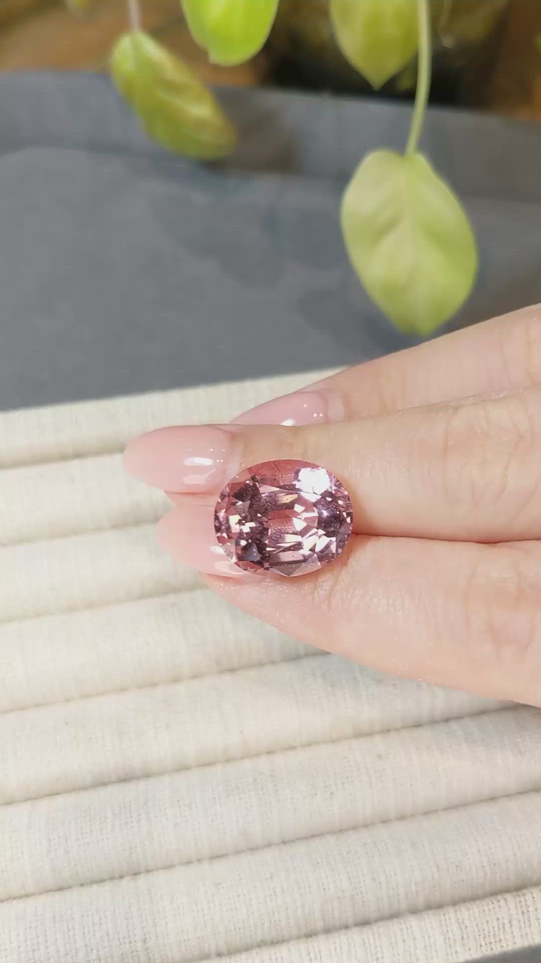 13.23 Ct. Peach Morganite from Brazil Size Video
