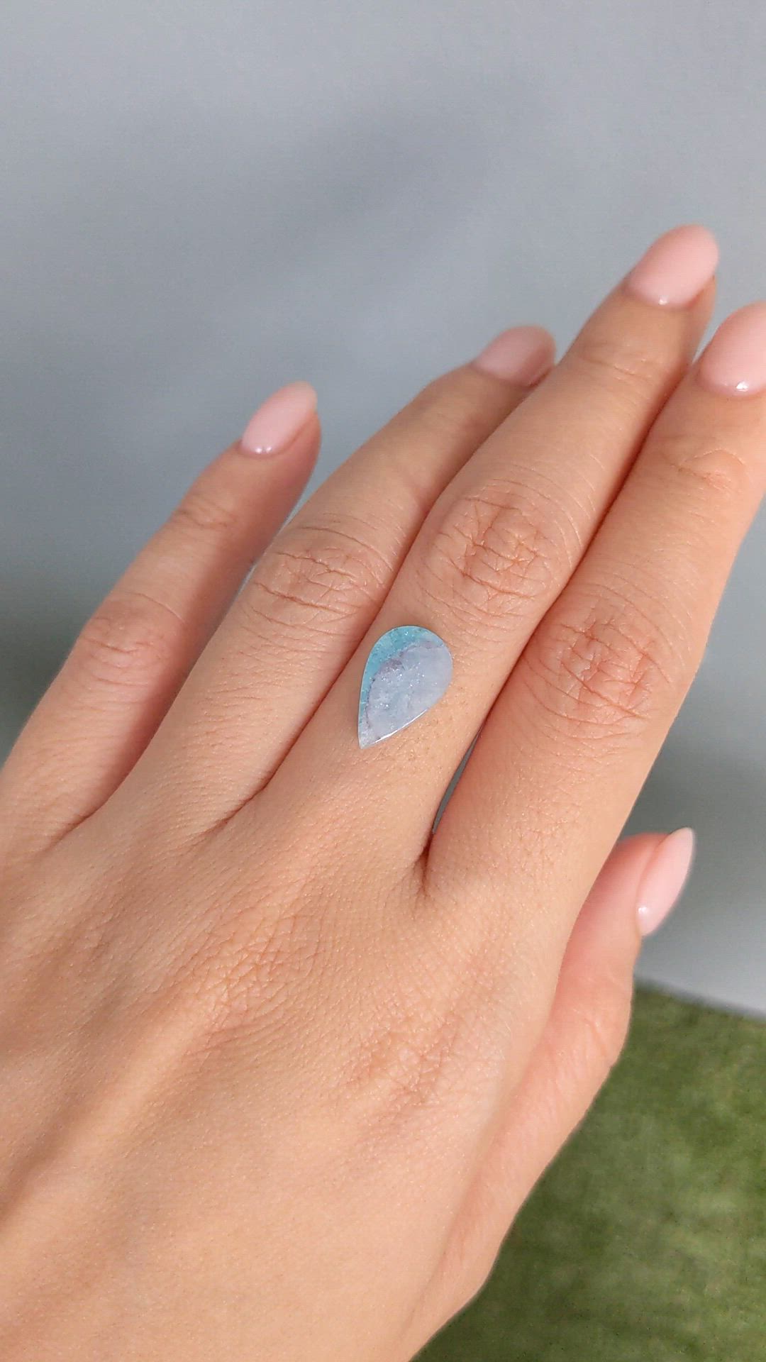 2.76 Ct. Blue Cabochon Paraiba Tourmaline from Brazil Size Video