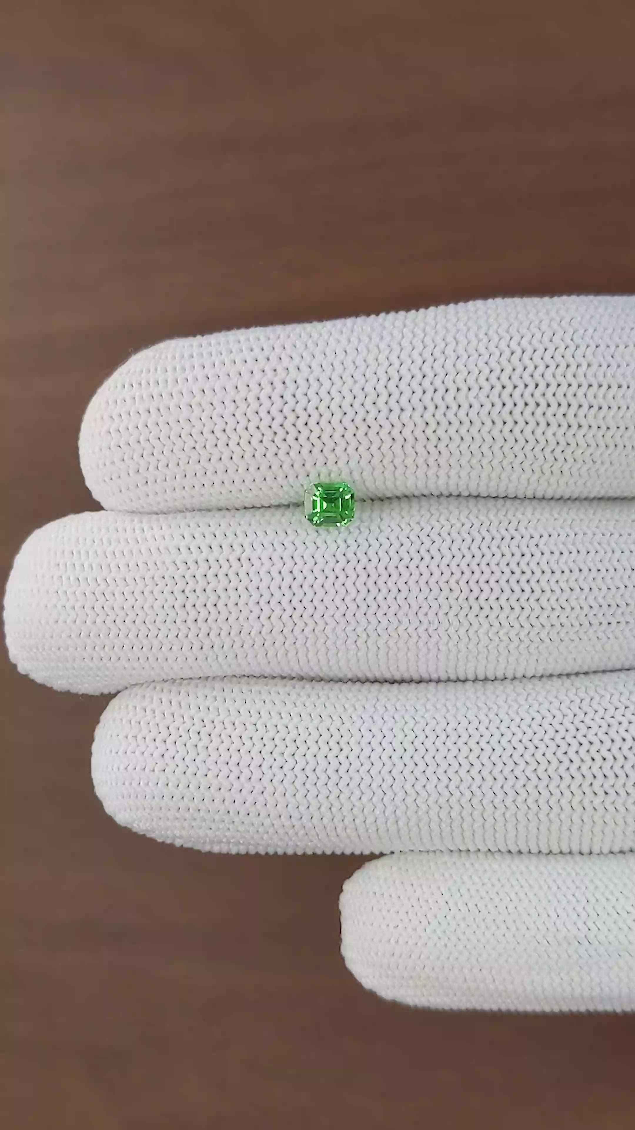 0.61 Ct. Tsavorite Garnet from Tanzania Size Video