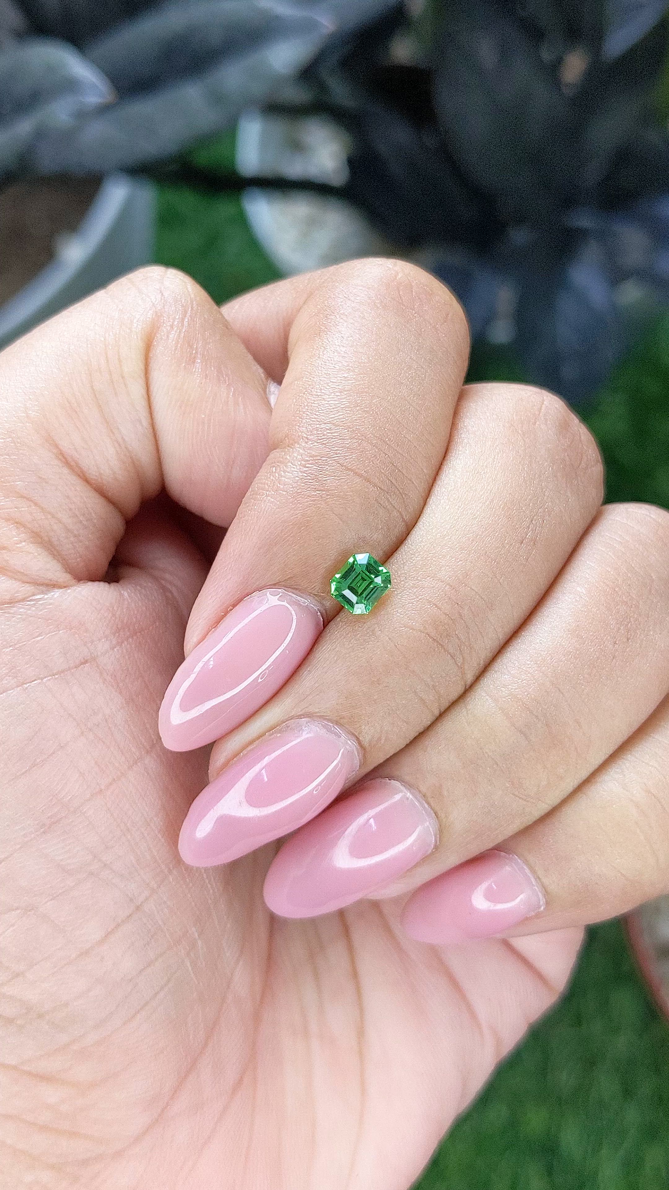 0.61 Ct. Tsavorite Garnet from Tanzania Size Video