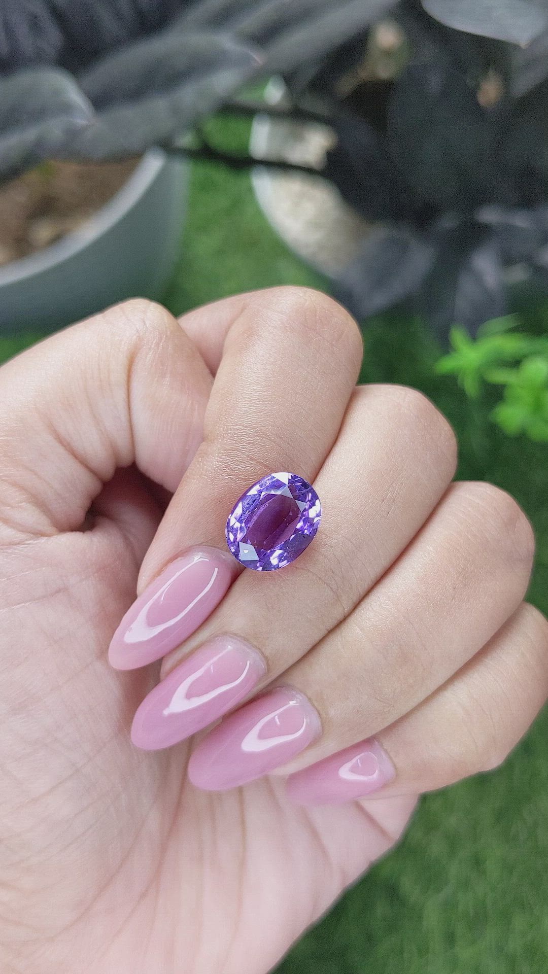 4.56 Ct. Purple Amethyst from Ceylon (Sri Lanka) Size Video