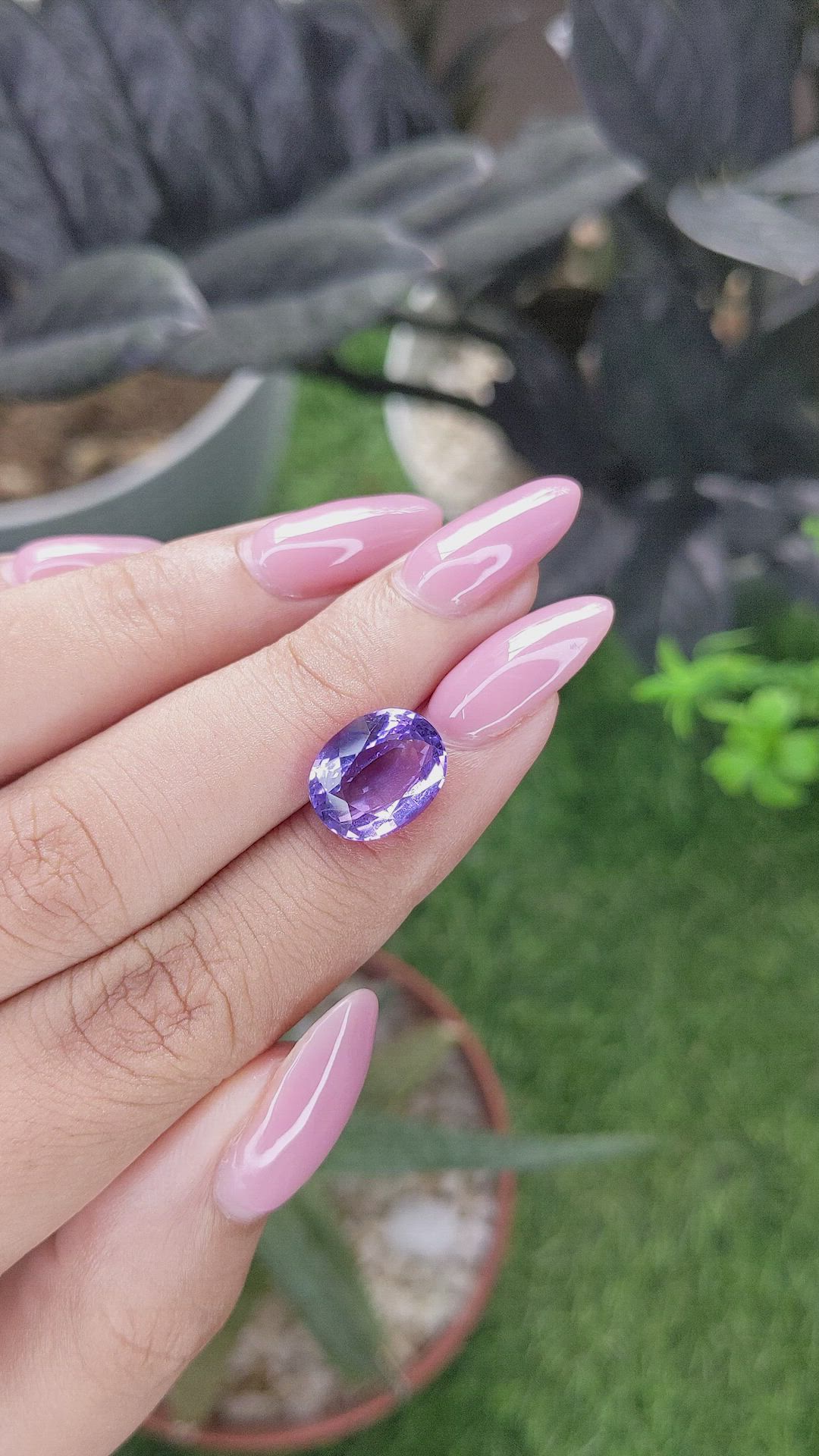 4.56 Ct. Purple Amethyst from Ceylon (Sri Lanka) Size Video