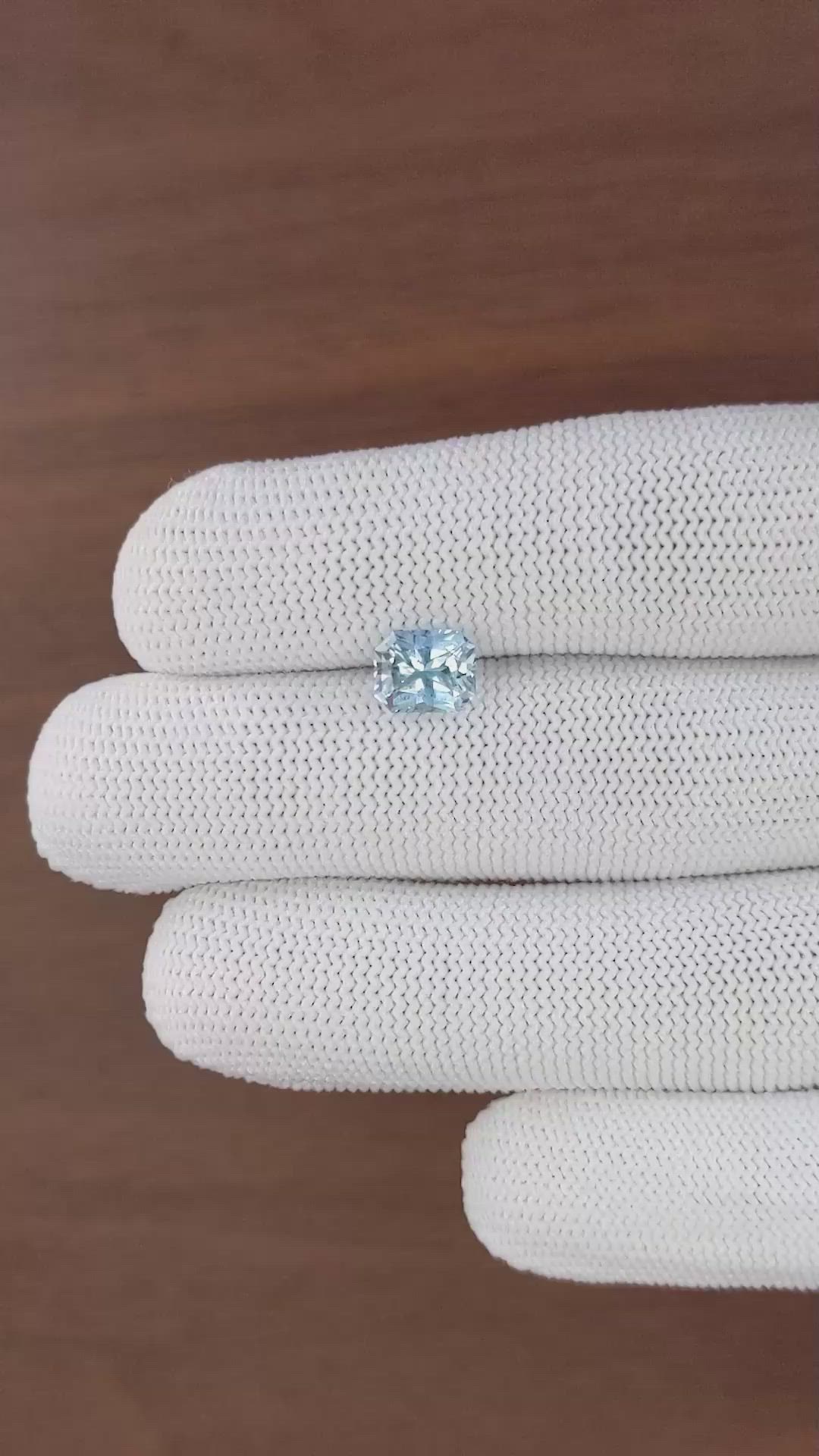 1.65 Ct. Blue Aquamarine from Ceylon (Sri Lanka) Size Video