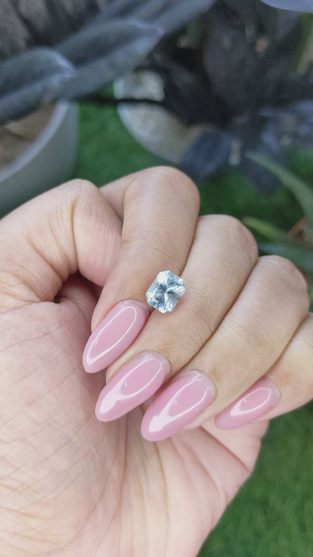 1.65 Ct. Blue Aquamarine from Ceylon (Sri Lanka) Size Video