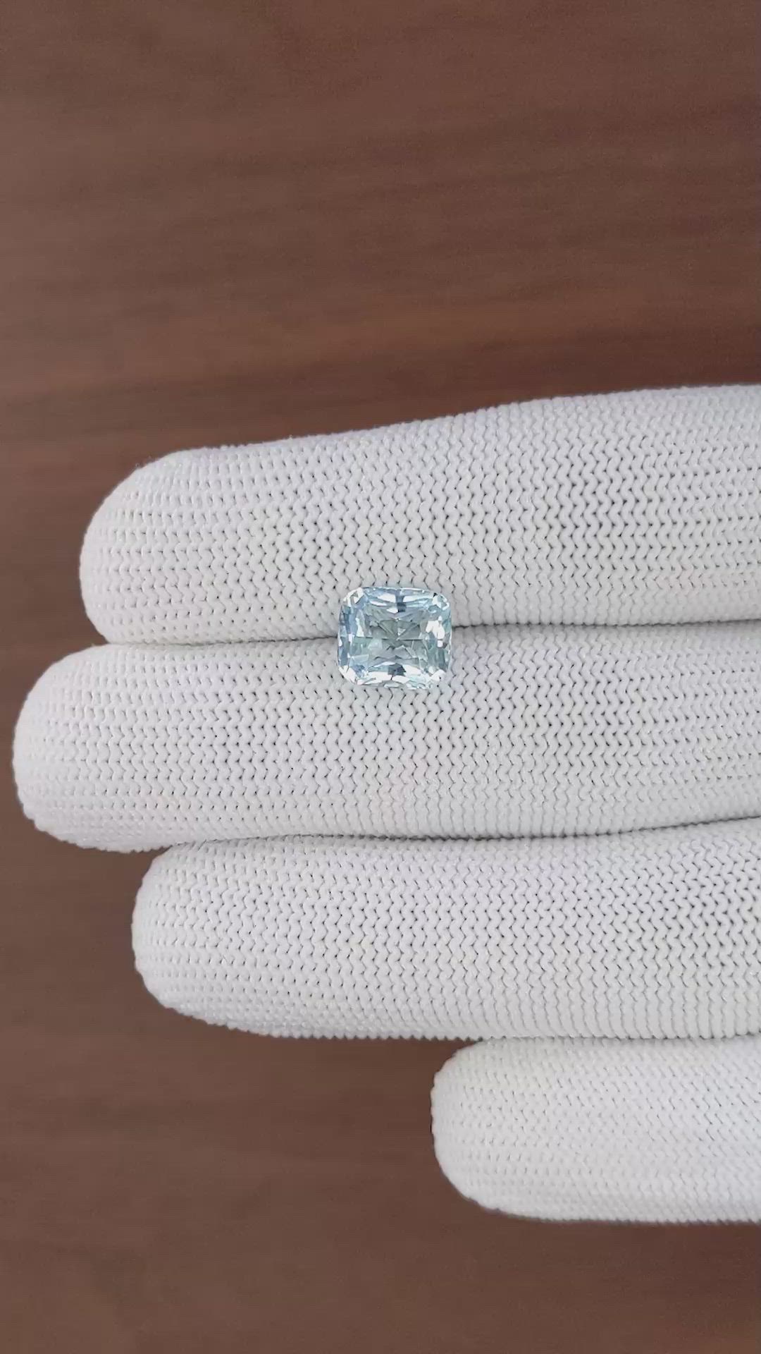 2.63 Ct. Blue Aquamarine from Ceylon (Sri Lanka) Size Video