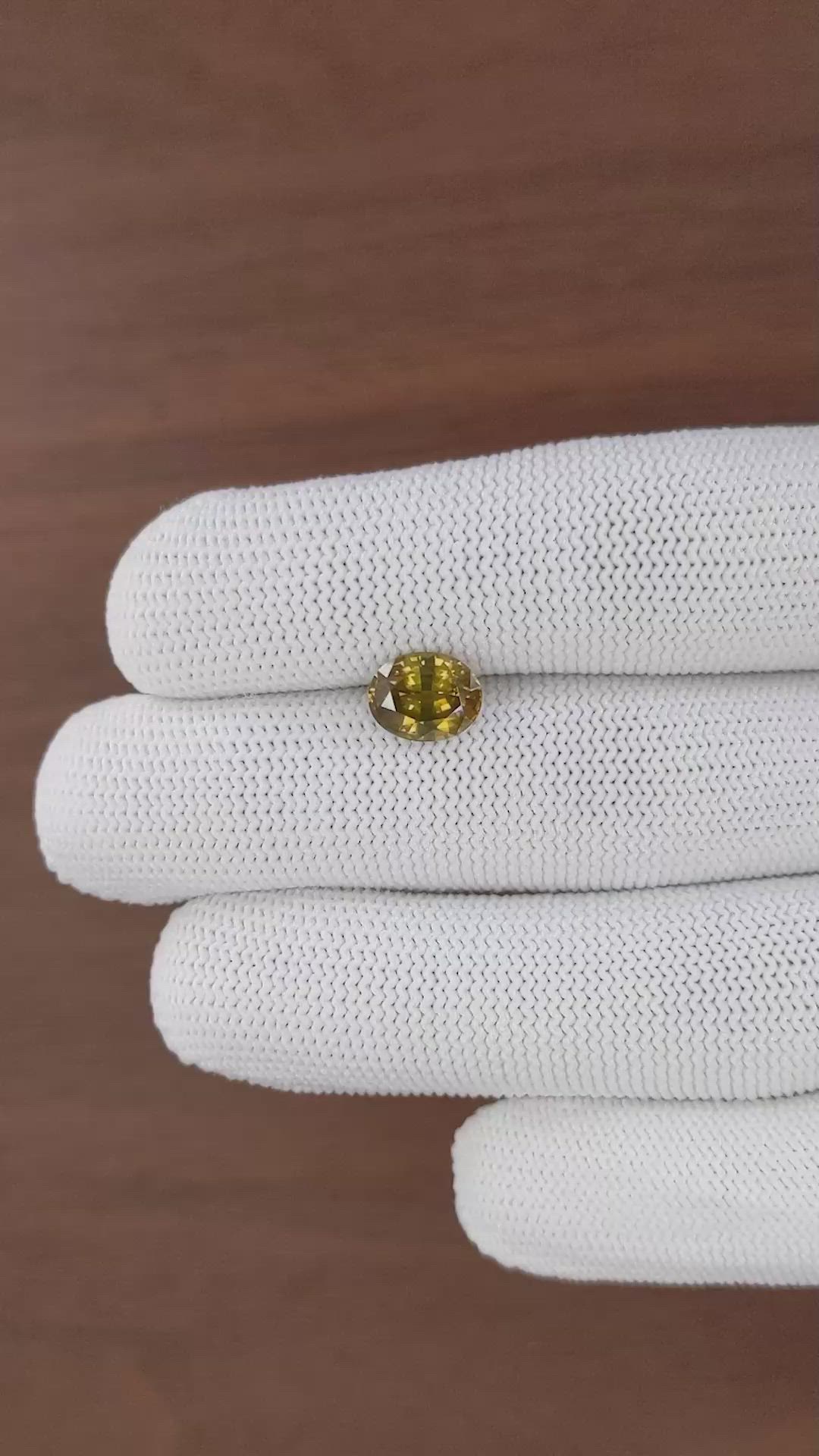 3.02 Ct. Yellowish Brown Zircon from Ceylon (Sri Lanka) Size Video