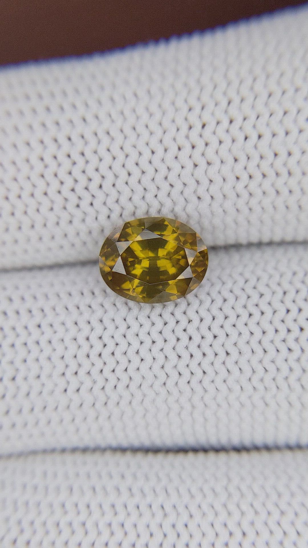 3.02 Ct. Yellowish Brown Zircon from Ceylon (Sri Lanka) Size Video