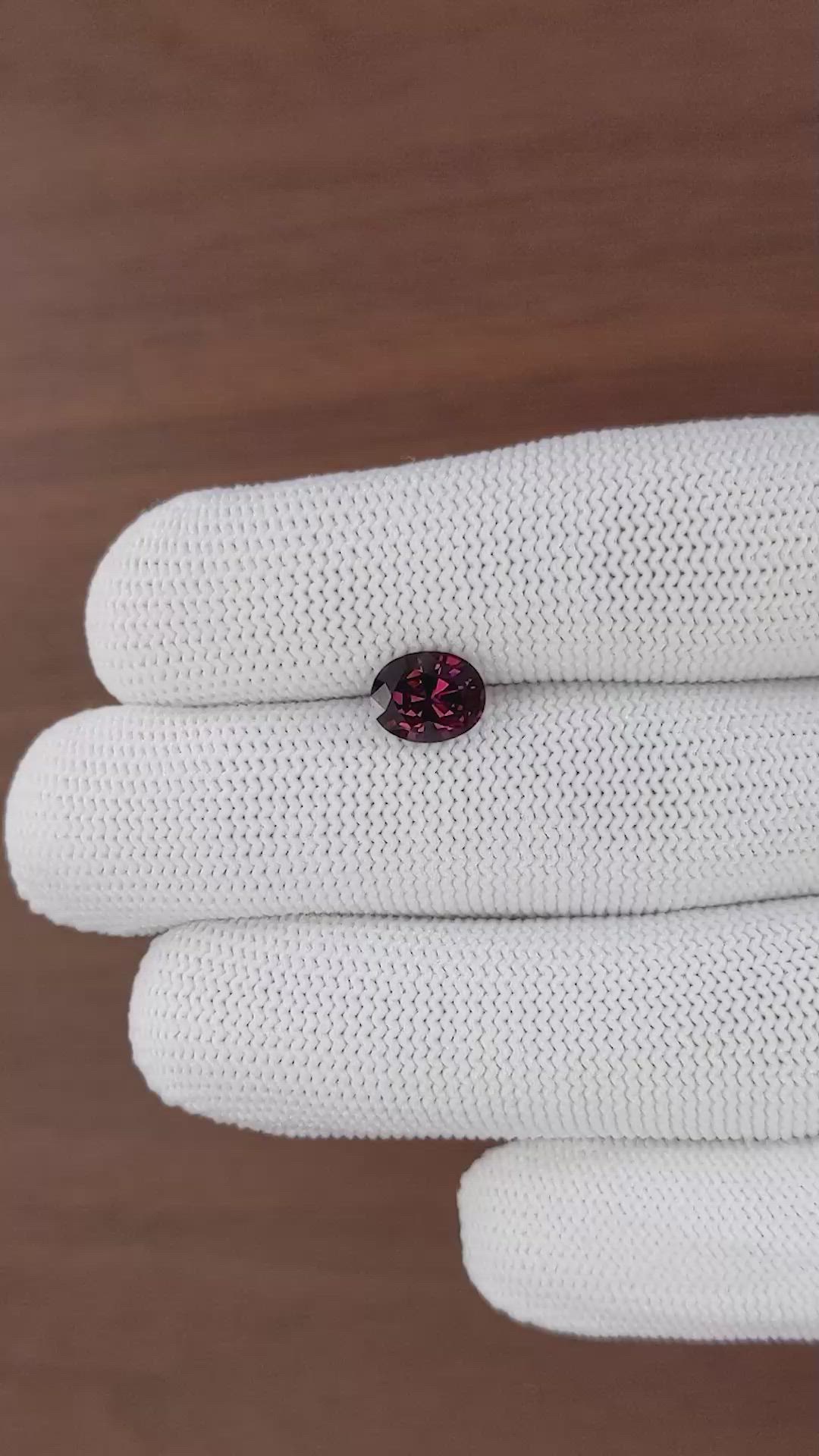 1.96 Ct. Purplish Red Spinel from Ceylon (Sri Lanka) Size Video
