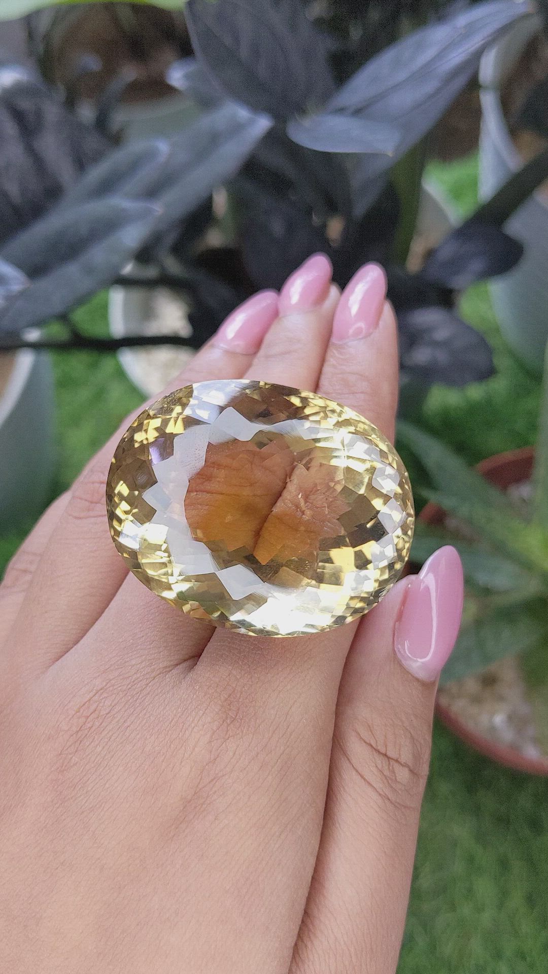 201.37 Ct. Yellow Citrine from Ceylon (Sri Lanka) Size Video