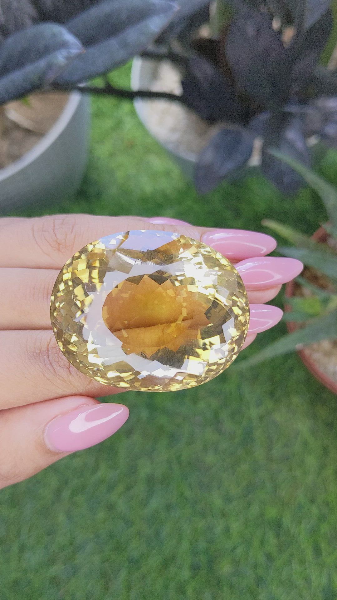 201.37 Ct. Yellow Citrine from Ceylon (Sri Lanka) Size Video