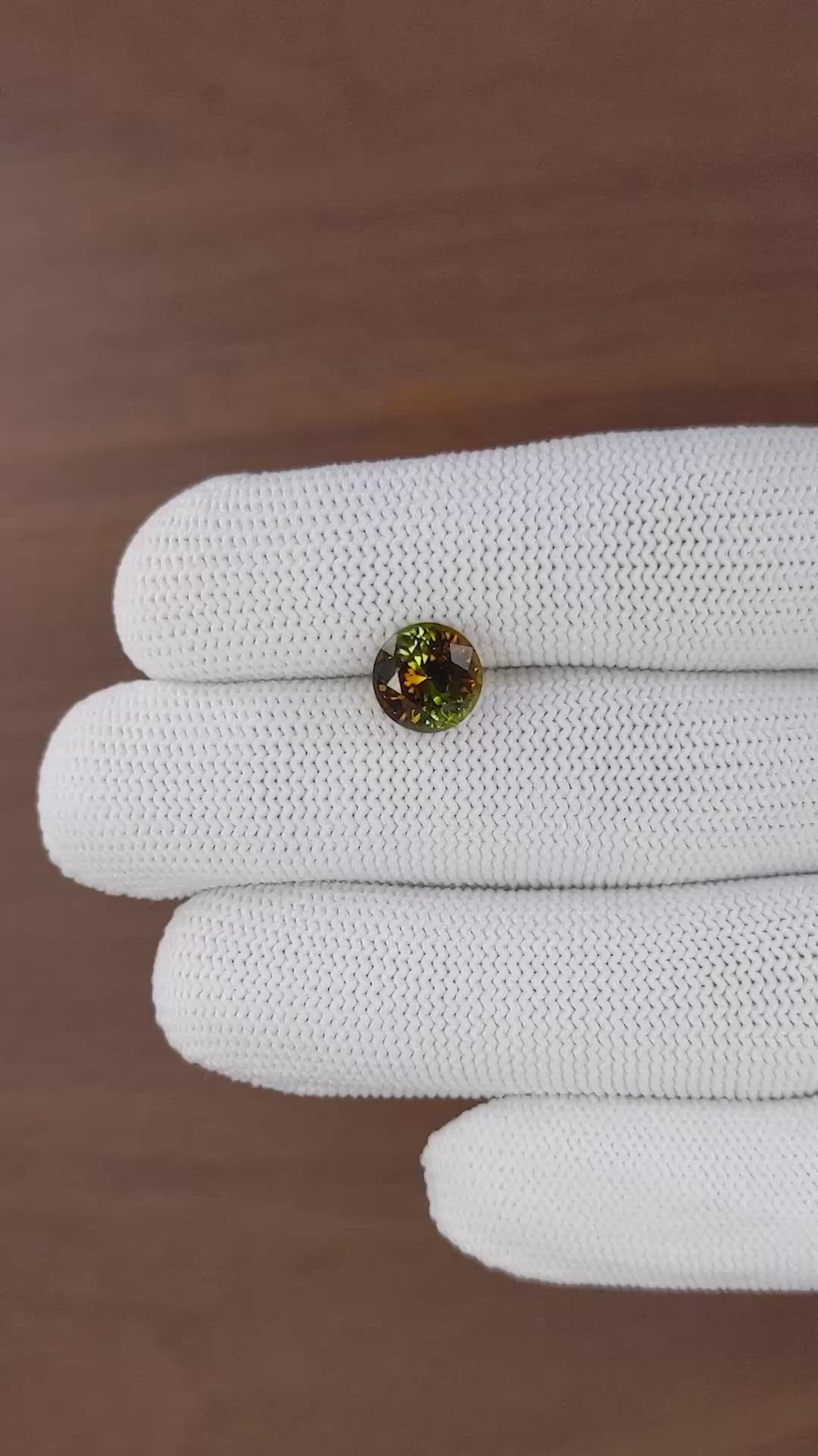 2.73 Ct. Greenish Brown Tourmaline from Ceylon (Sri Lanka) Size Video