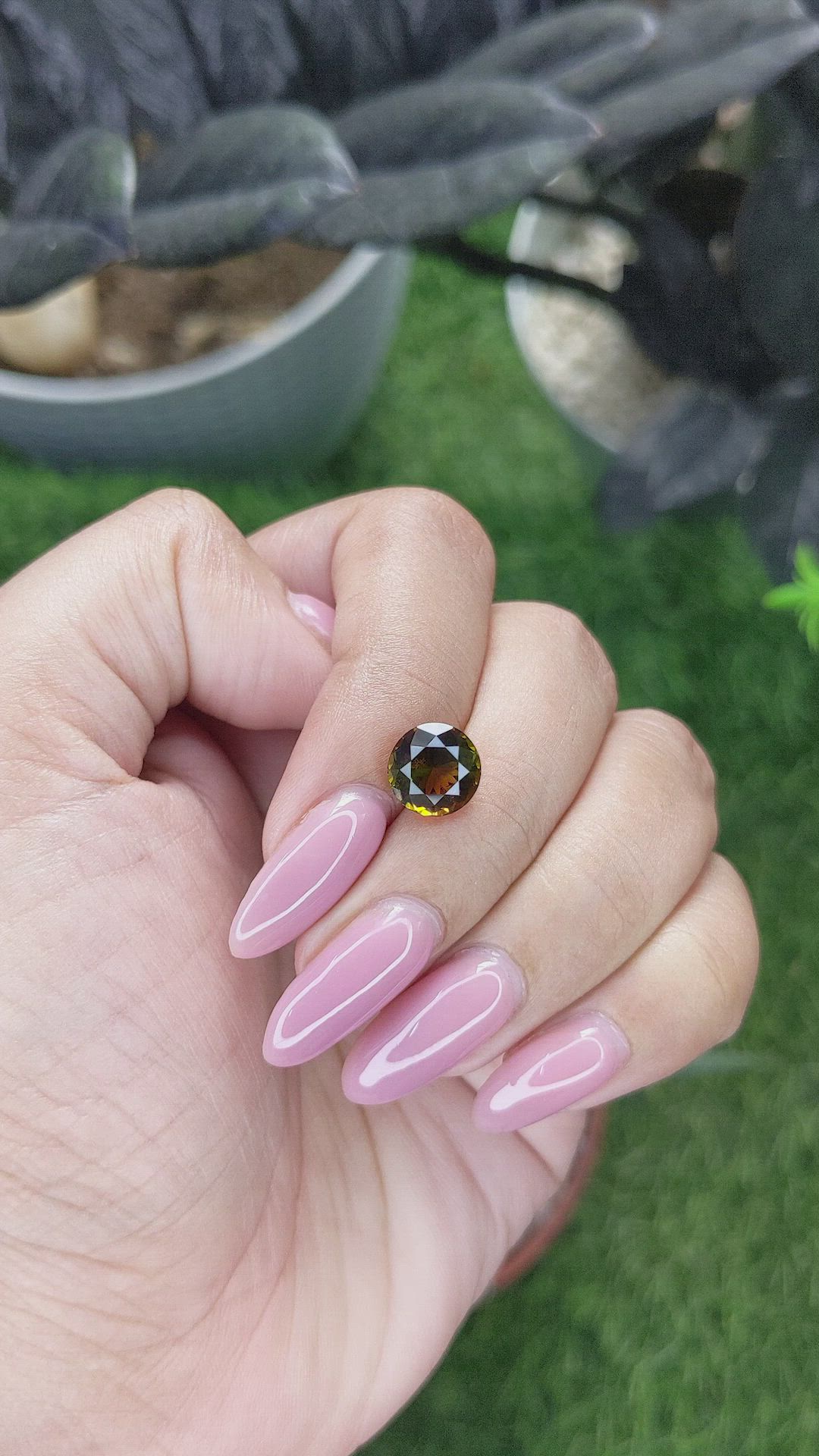 2.73 Ct. Greenish Brown Tourmaline from Ceylon (Sri Lanka) Size Video
