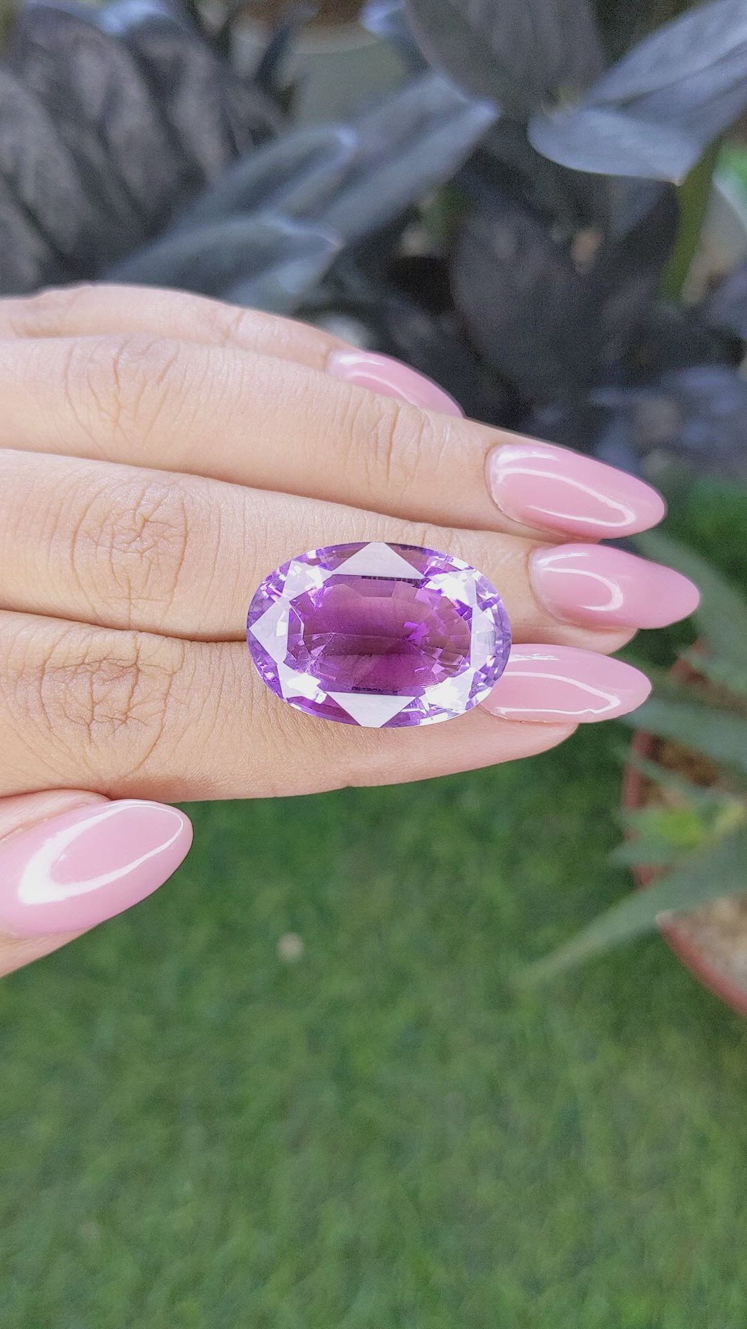 28.25 Ct. Purple Amethyst from Ceylon (Sri Lanka) Size Video