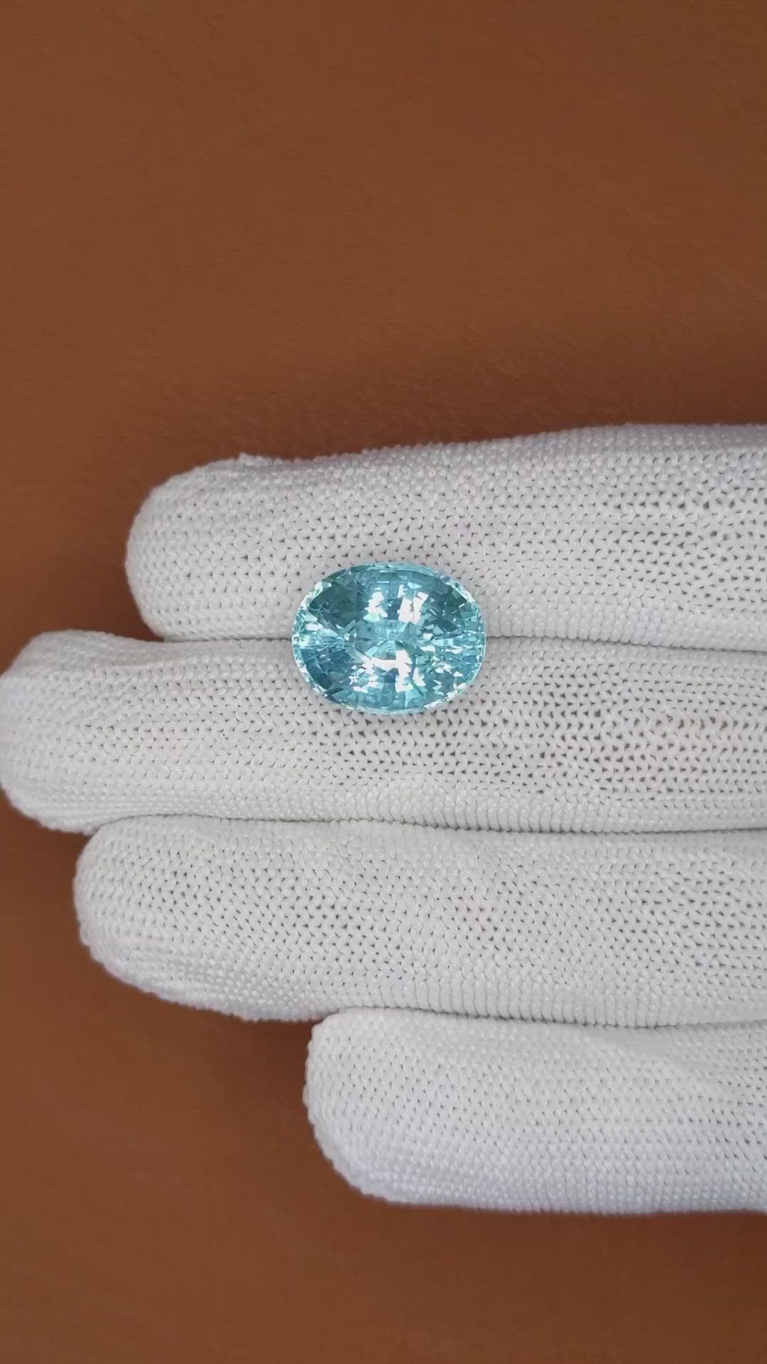 11.86 Ct. Blue Aquamarine from Brazil Size Video