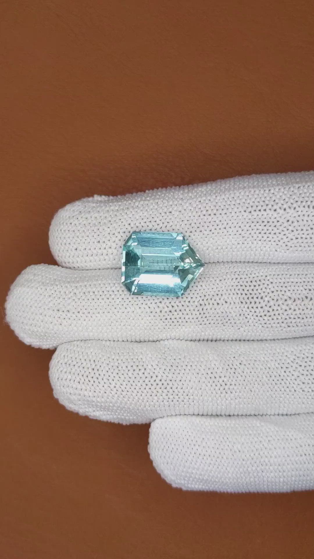 9.66 Ct. Blue Aquamarine from Brazil Size Video