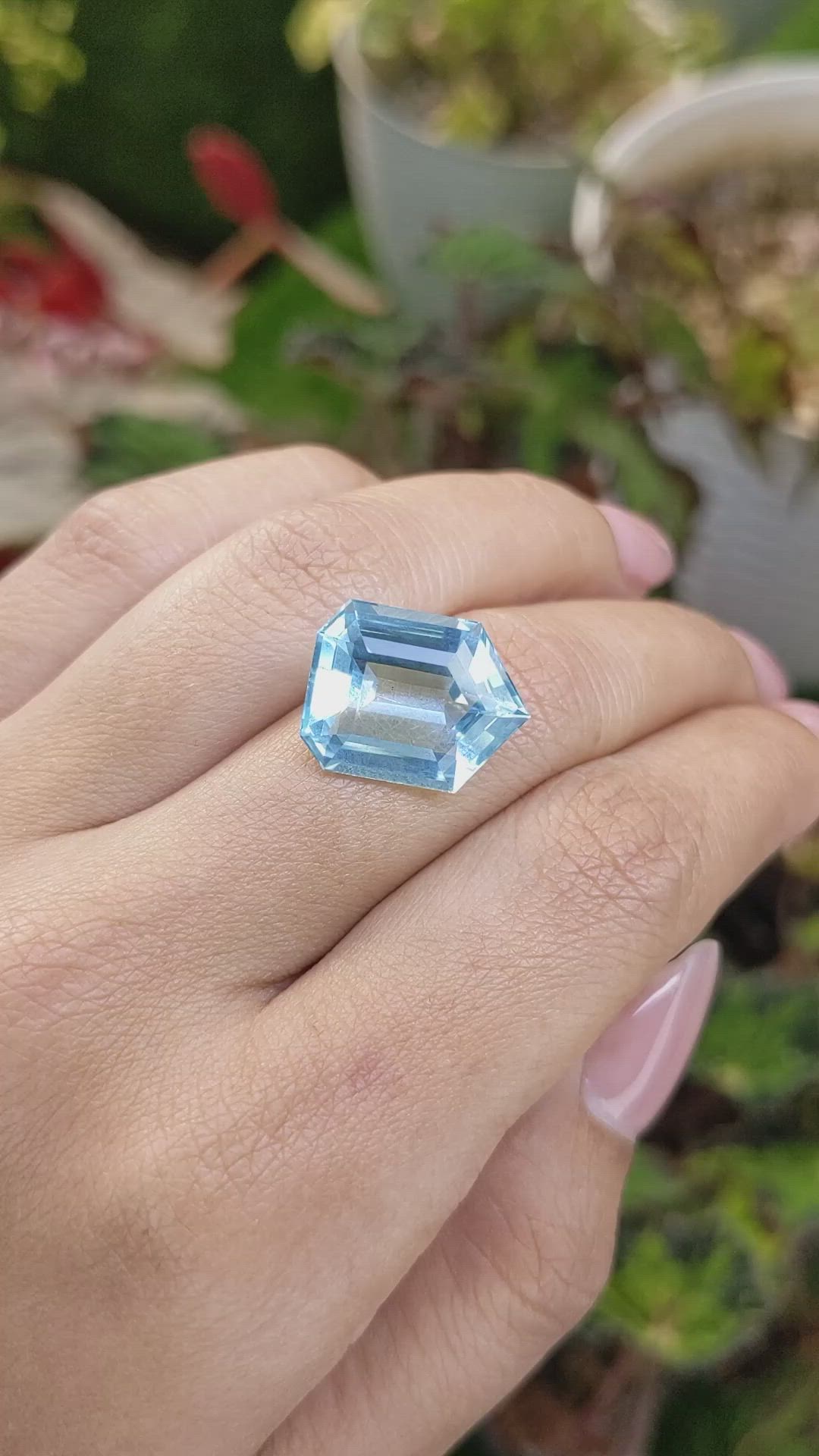 9.66 Ct. Blue Aquamarine from Brazil Size Video