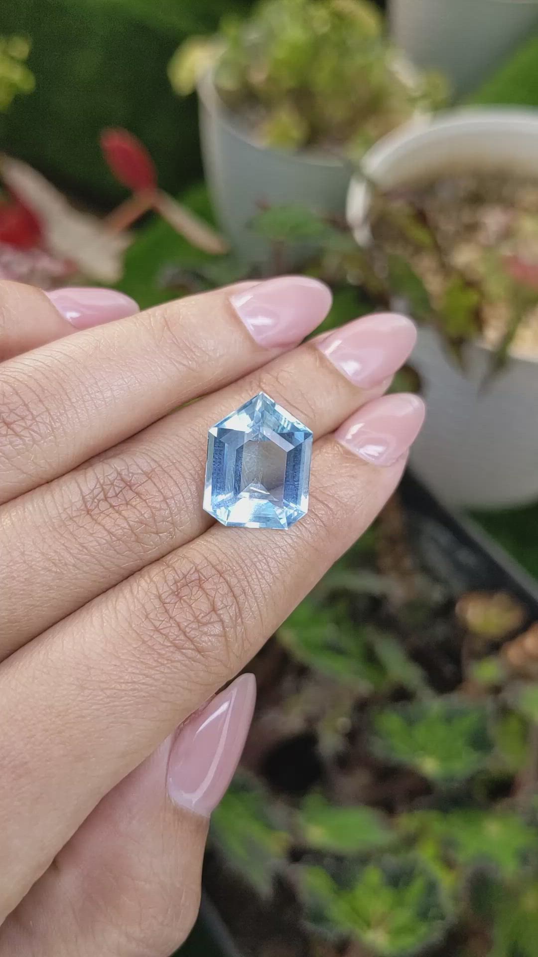 9.66 Ct. Blue Aquamarine from Brazil Size Video