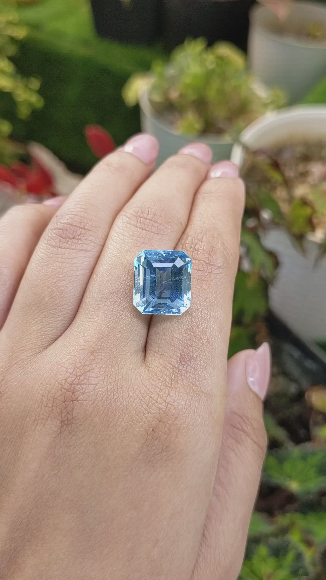 12.66 Ct. Blue Aquamarine from Brazil Size Video
