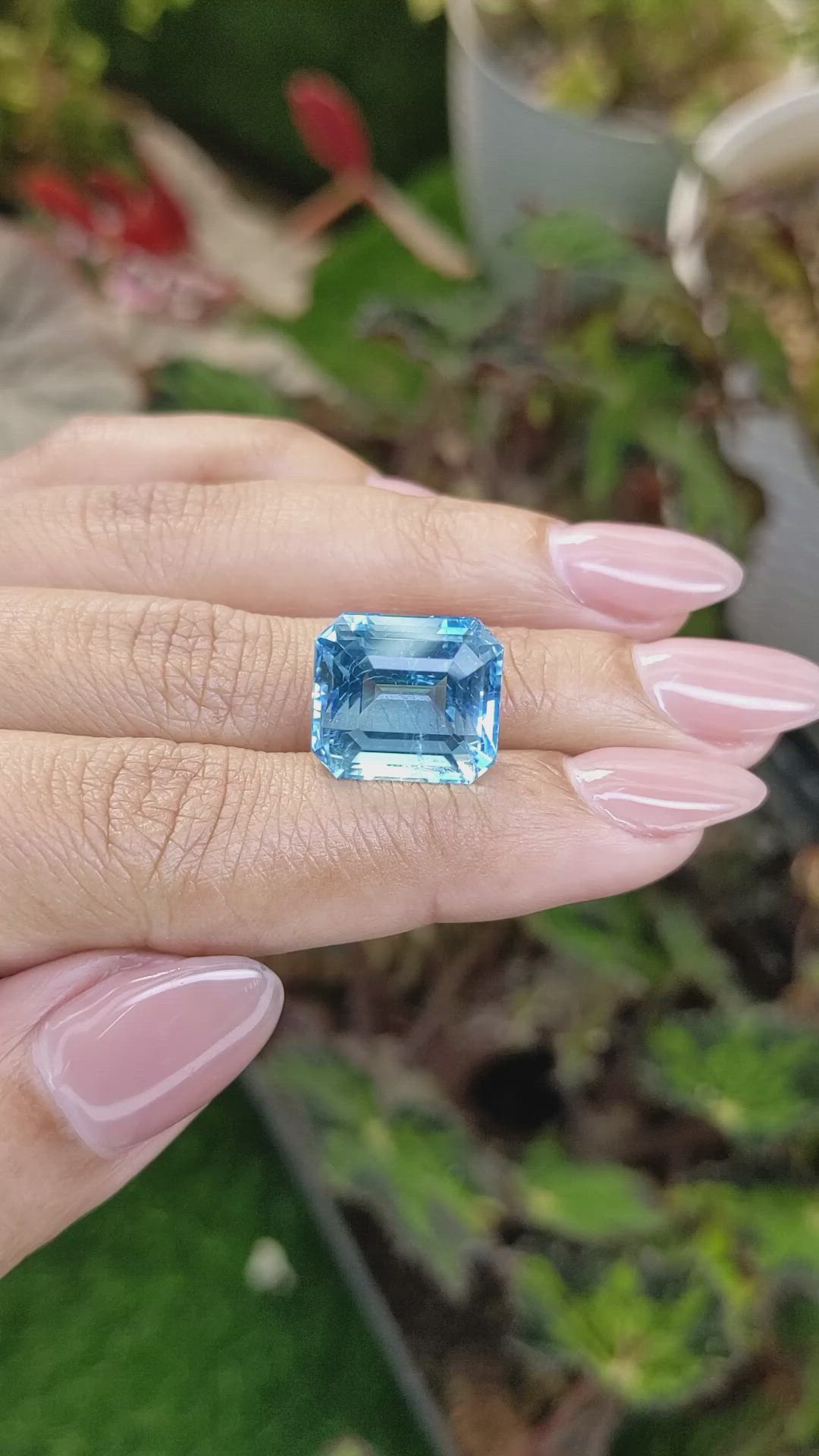 12.66 Ct. Blue Aquamarine from Brazil Size Video